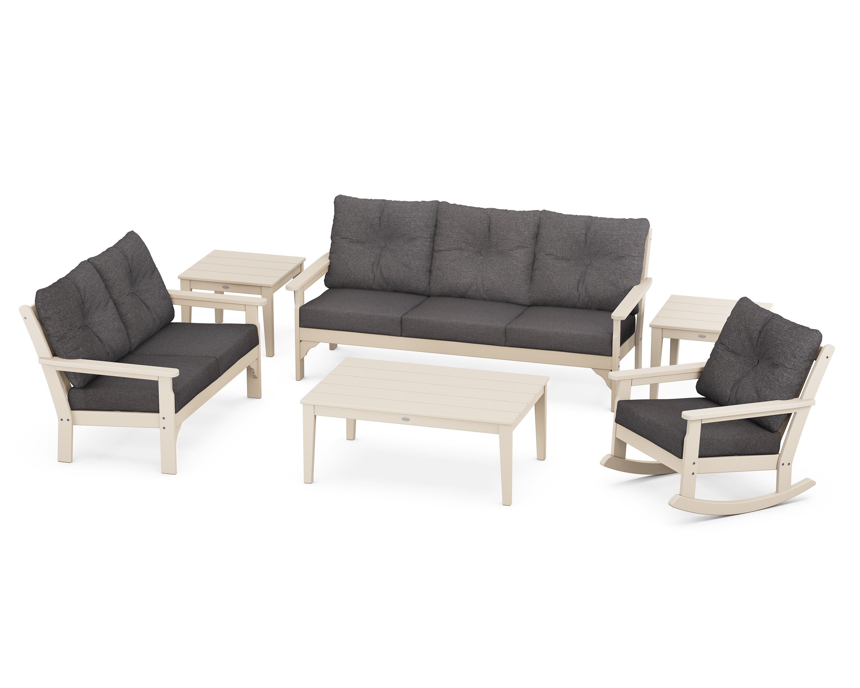 Vineyard 6-Piece Deep Seating Set in Sand / Ash Charcoal
