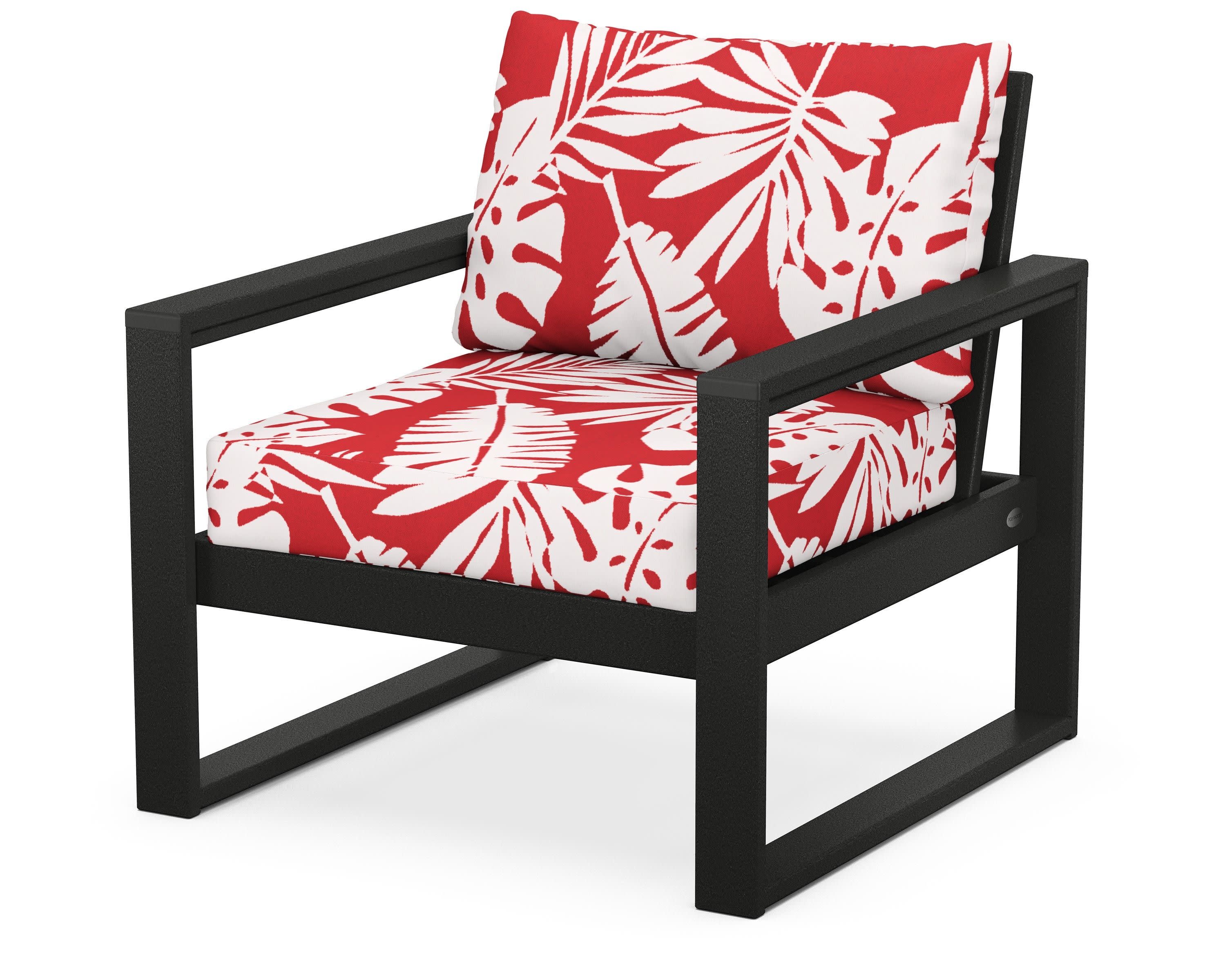 EDGE Club Chair in Black / Leaf Crimson