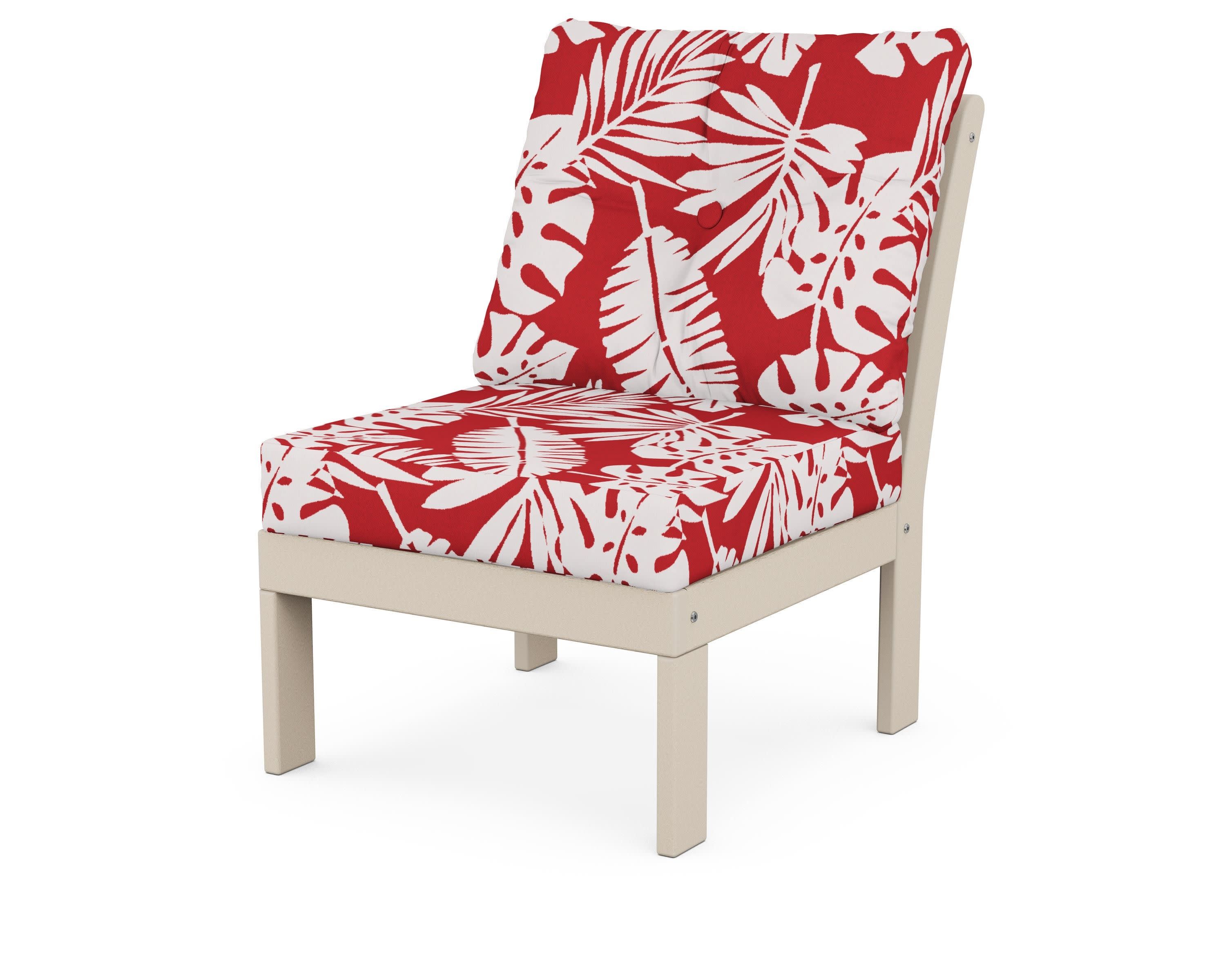 Vineyard Modular Armless Chair in Sand / Leaf Crimson