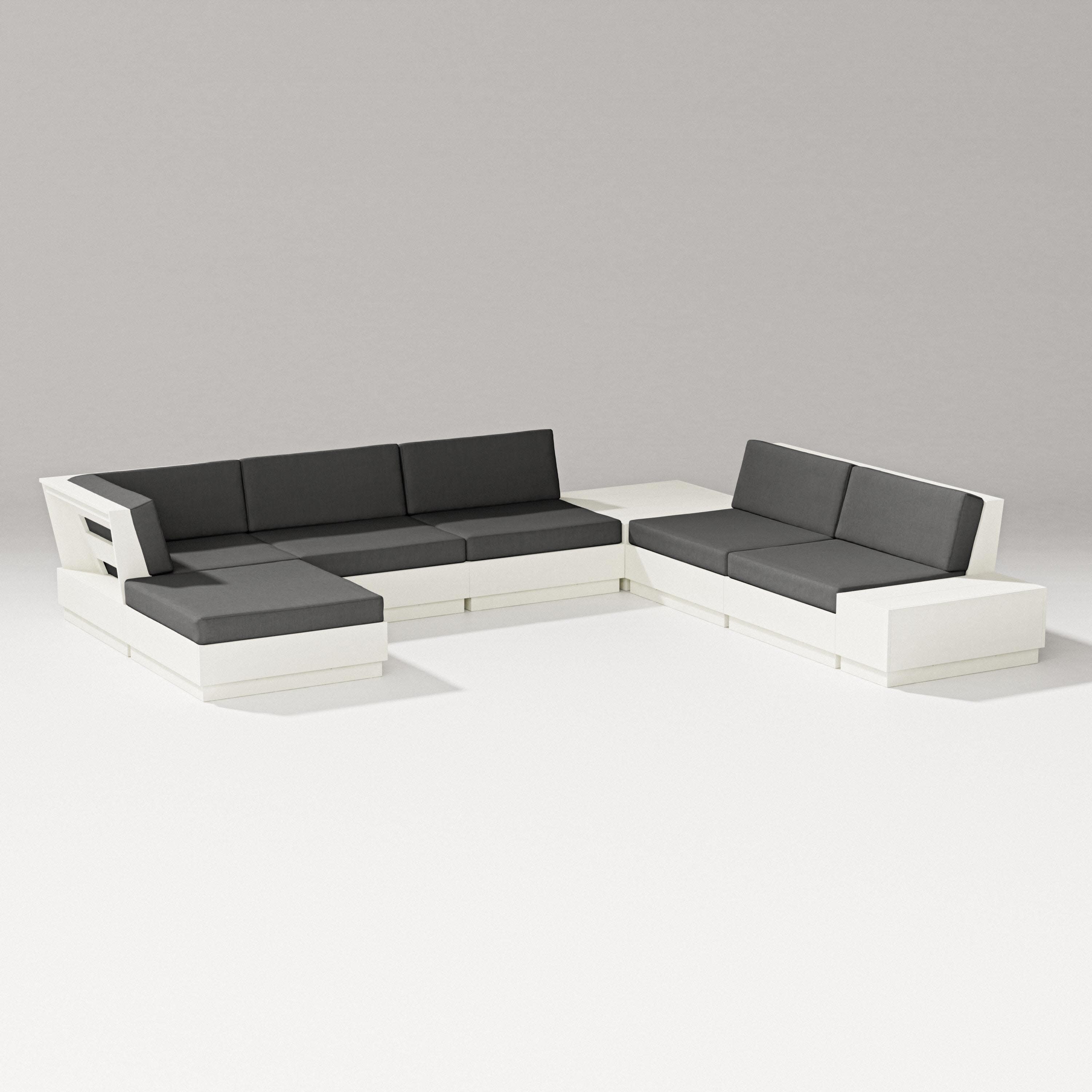 Elevate 8-Piece Corner Sectional in Vintage White / Spectrum Carbon