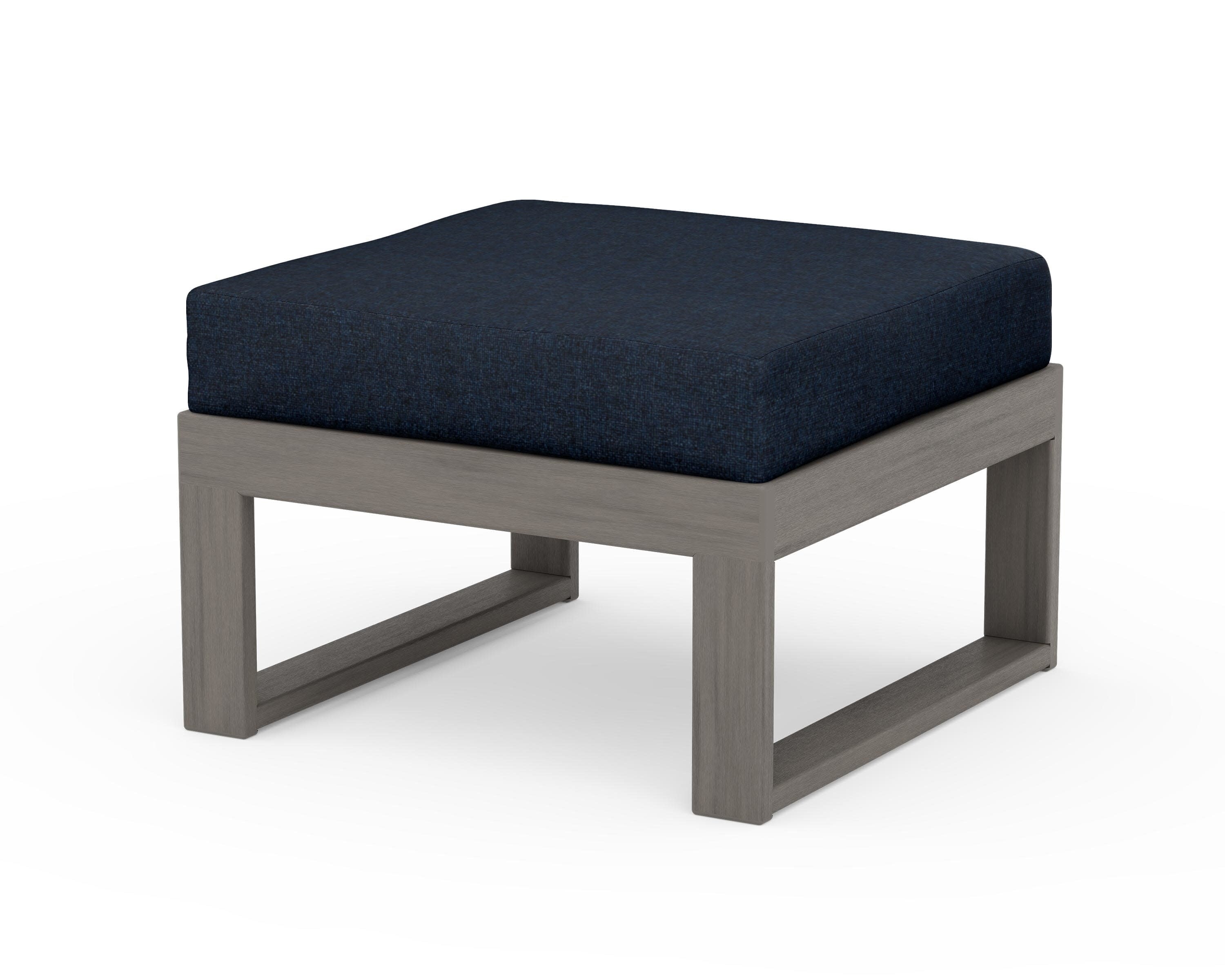 Modular Ottoman - Modern in Driftwood / Marine Indigo