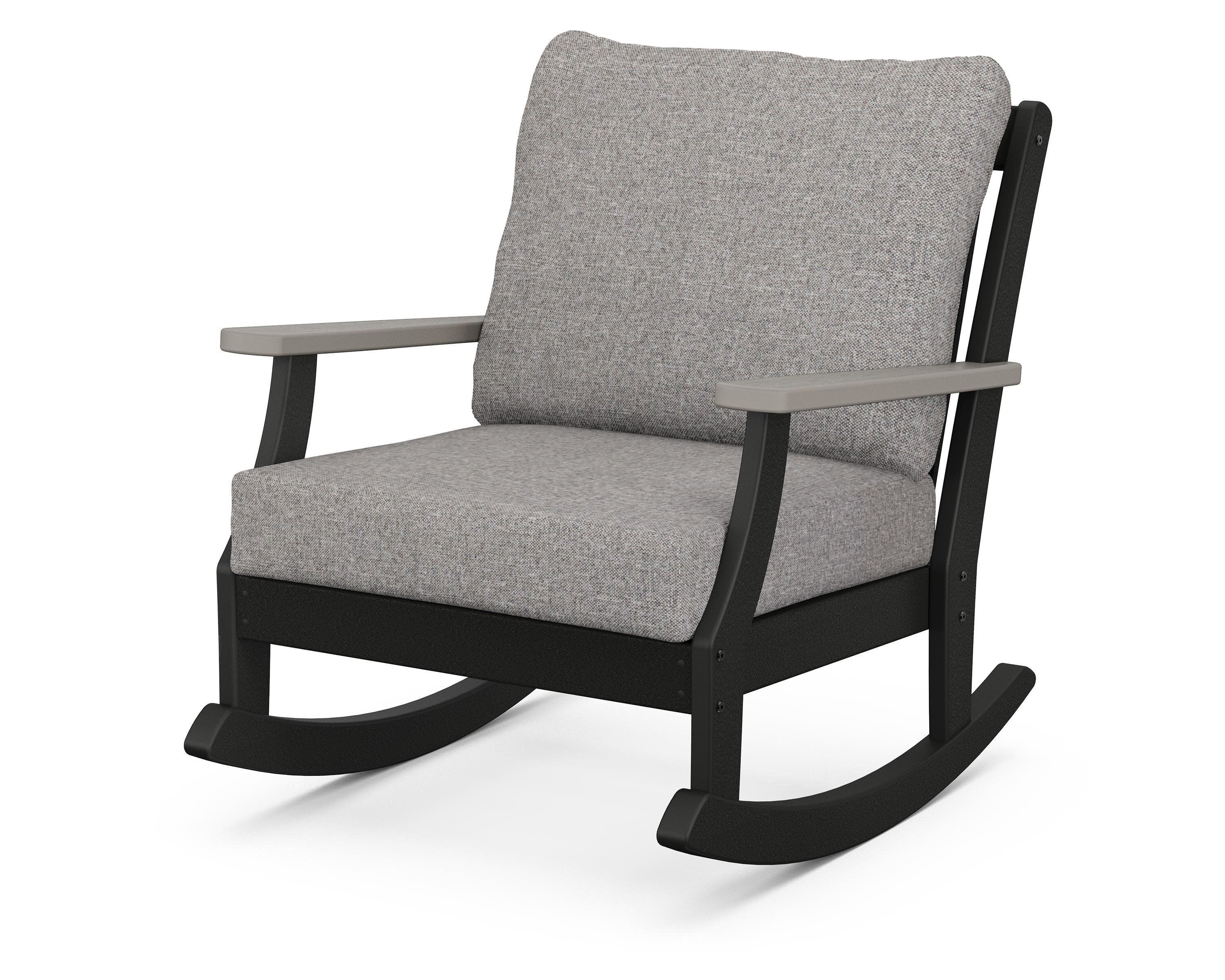 Braxton Deep Seating Rocking Chair in Black / Driftwood / Grey Mist