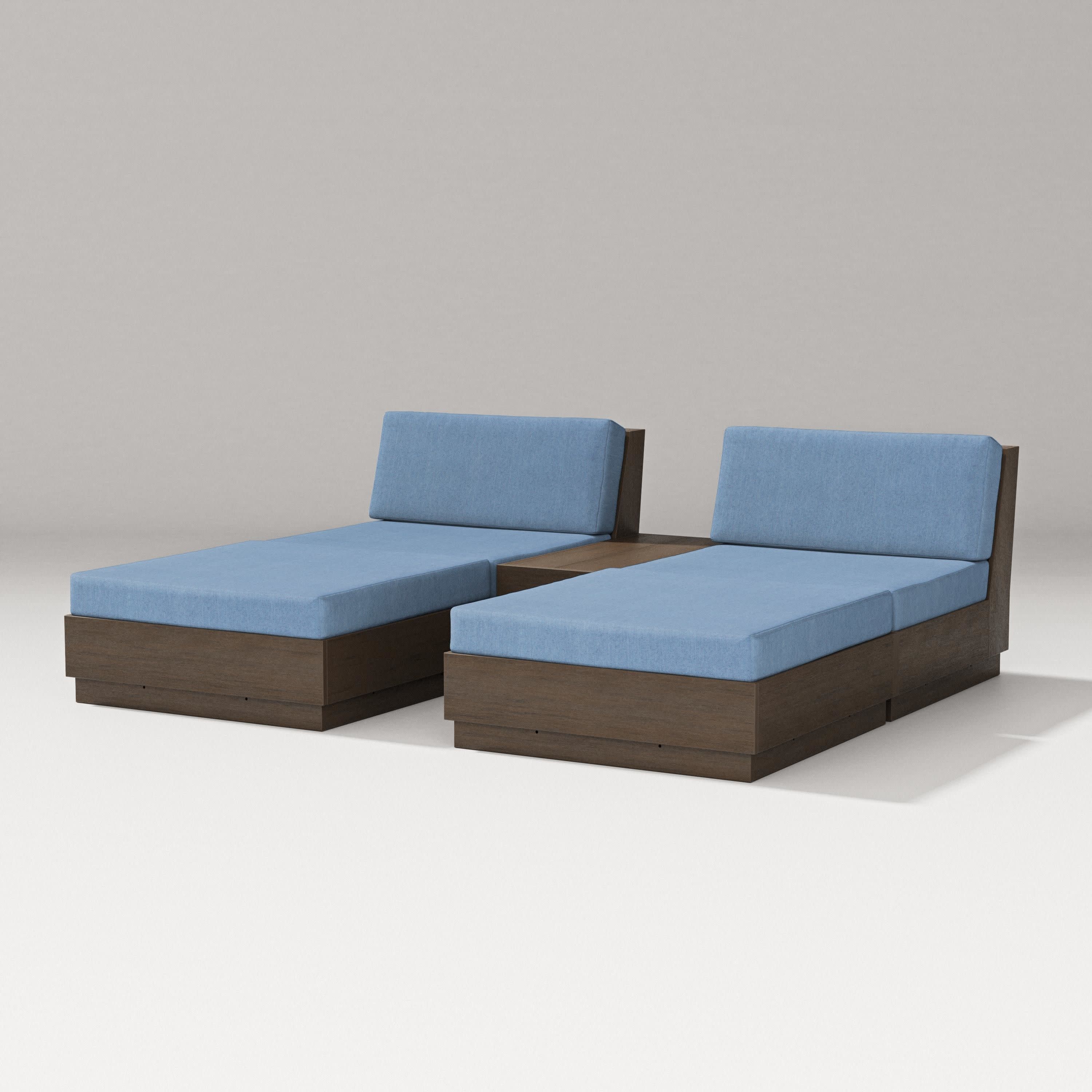 Elevate Double Chaise Set in Kona / Sky Blue