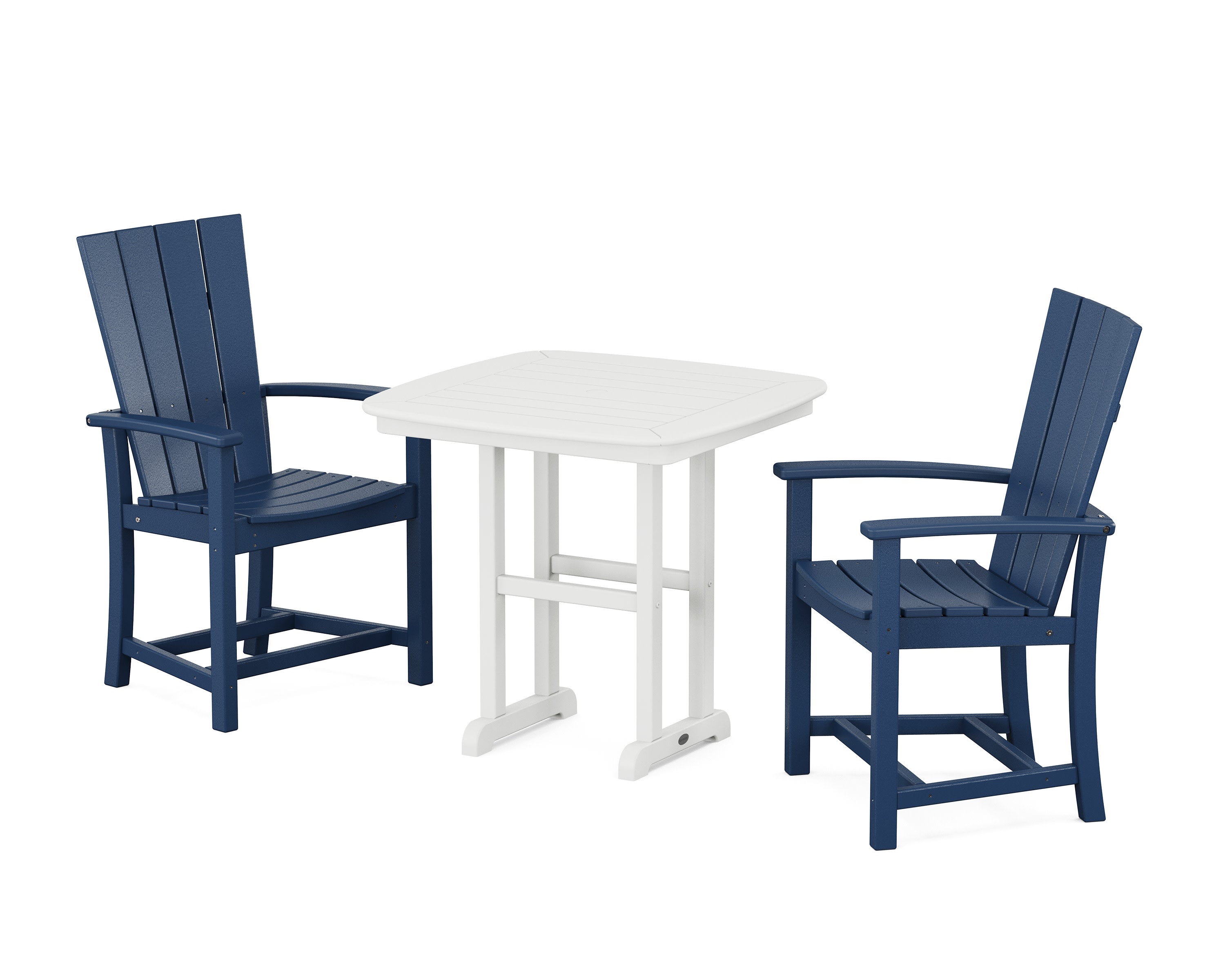 Quattro 3-Piece Dining Set in Navy / White