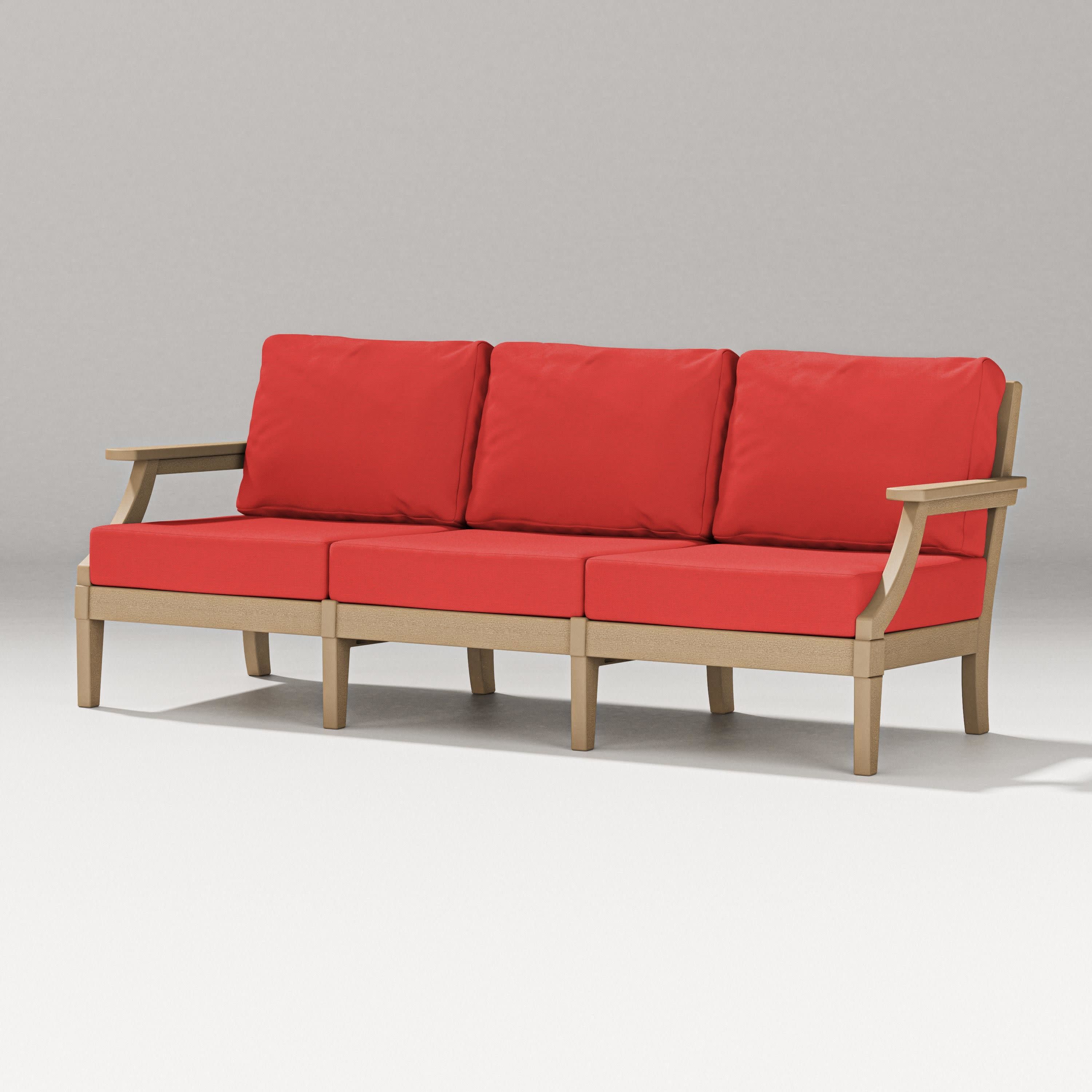 Estate Sofa in Vintage Sahara / Crimson Linen