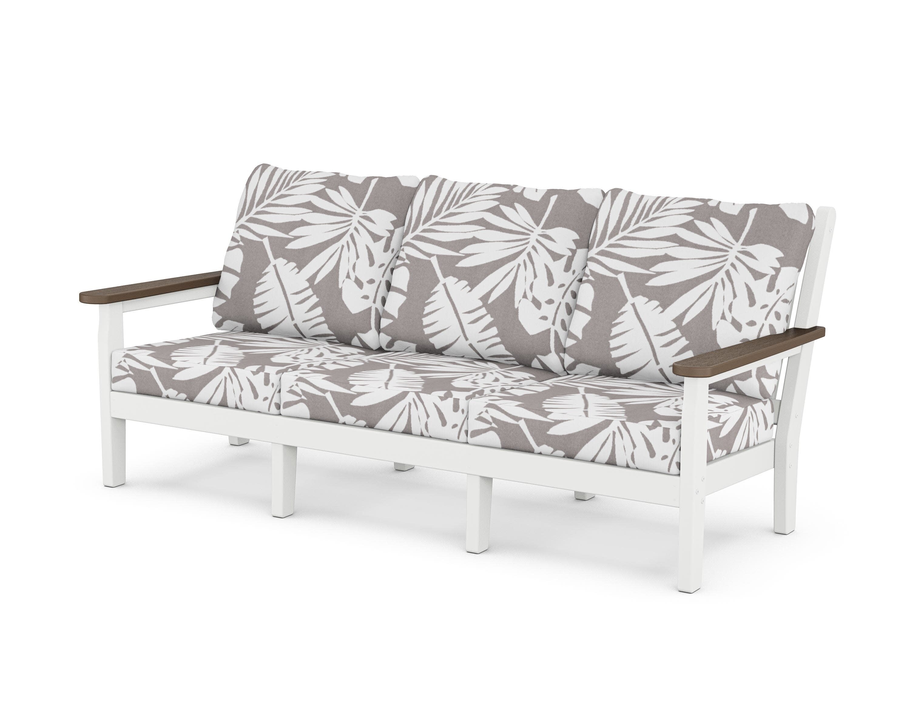 Chippendale Deep Seating Sofa in White / Kona / Leaf Grey Mist