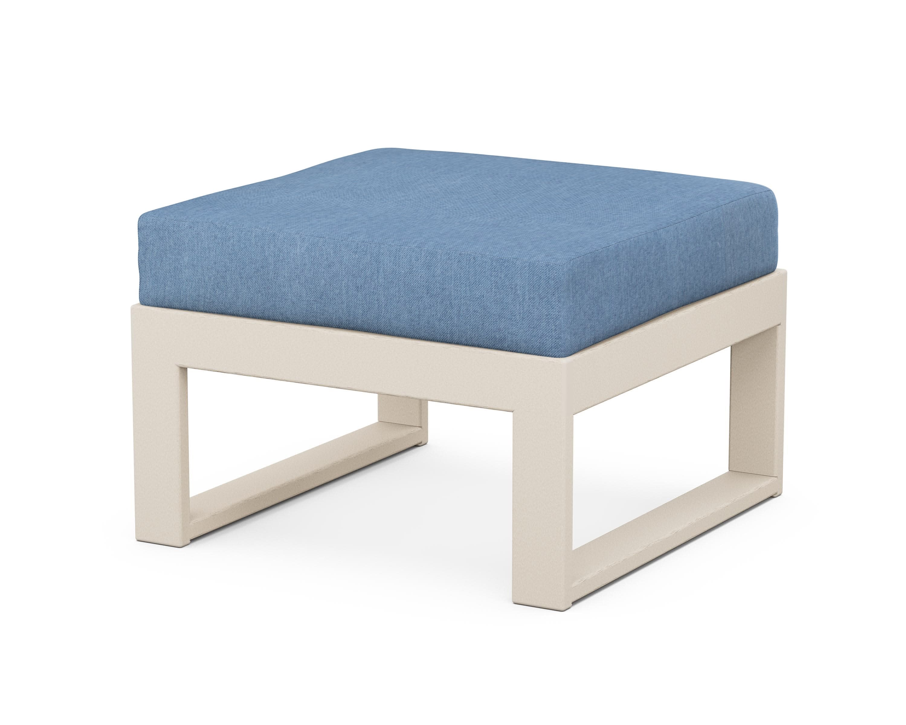 Modular Ottoman - Modern in Sand / Sky Blue