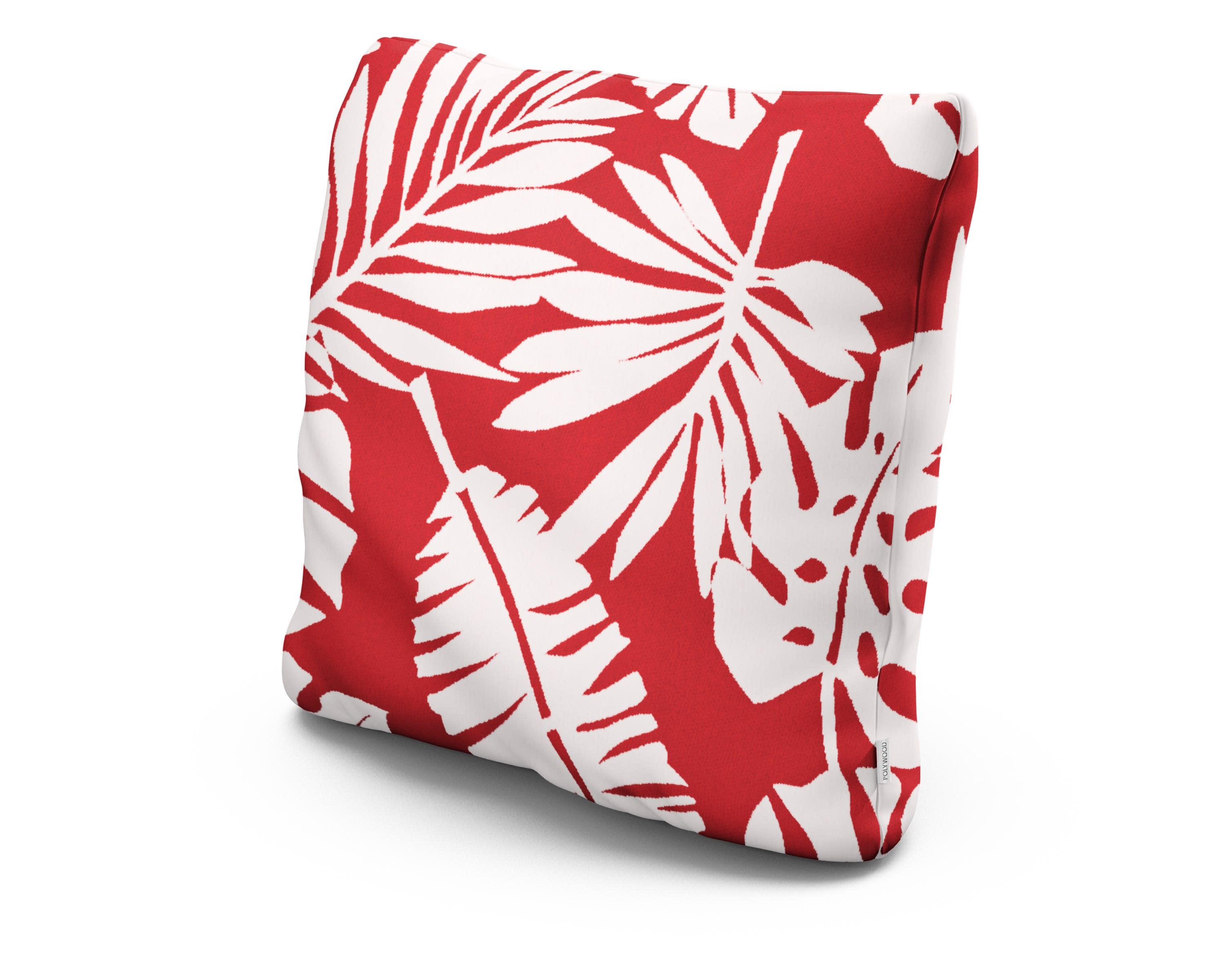 22" Outdoor Throw Pillow in Leaf Crimson