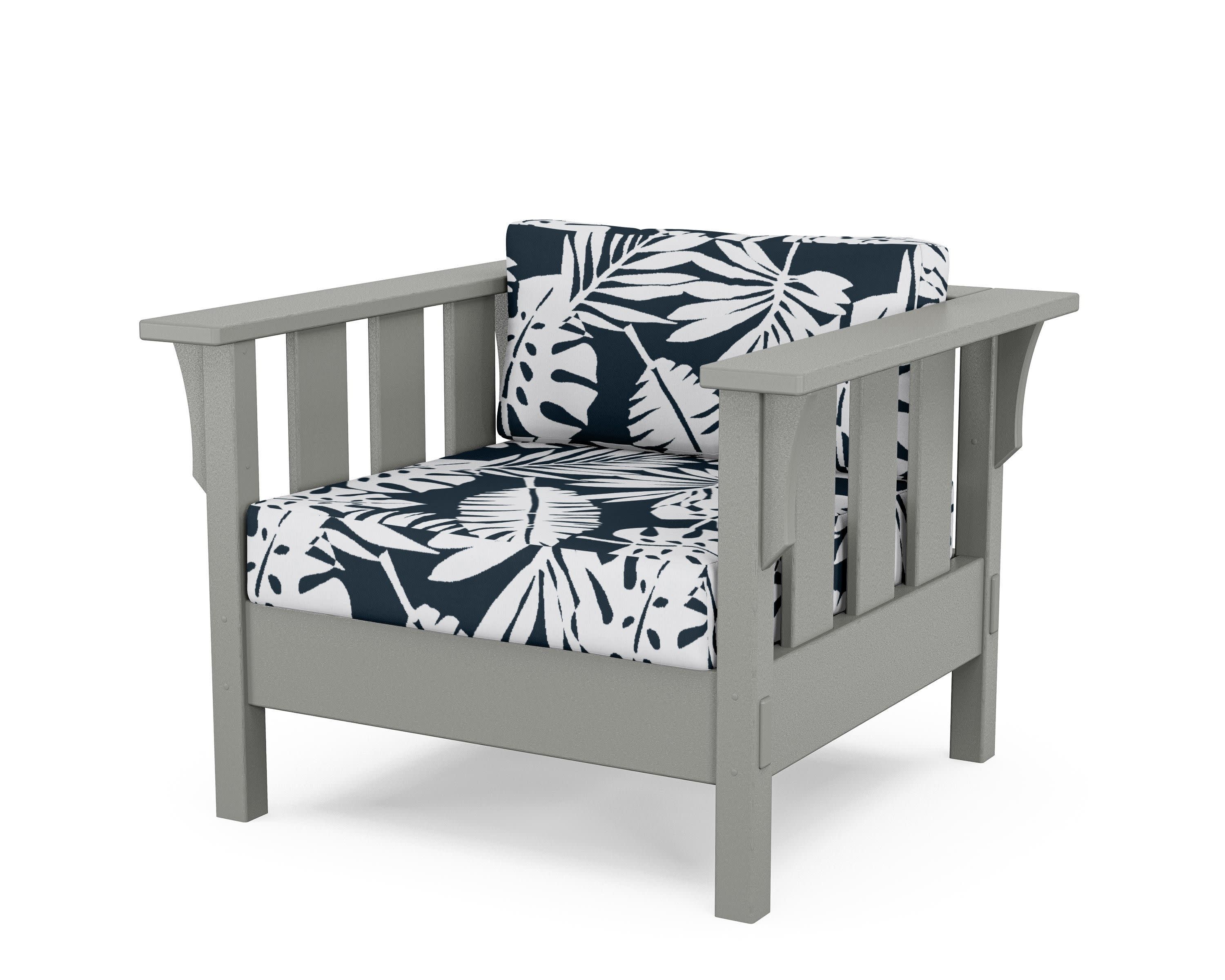 Acadia Deep Seating Chair in Slate Grey / Leaf Marine Indigo