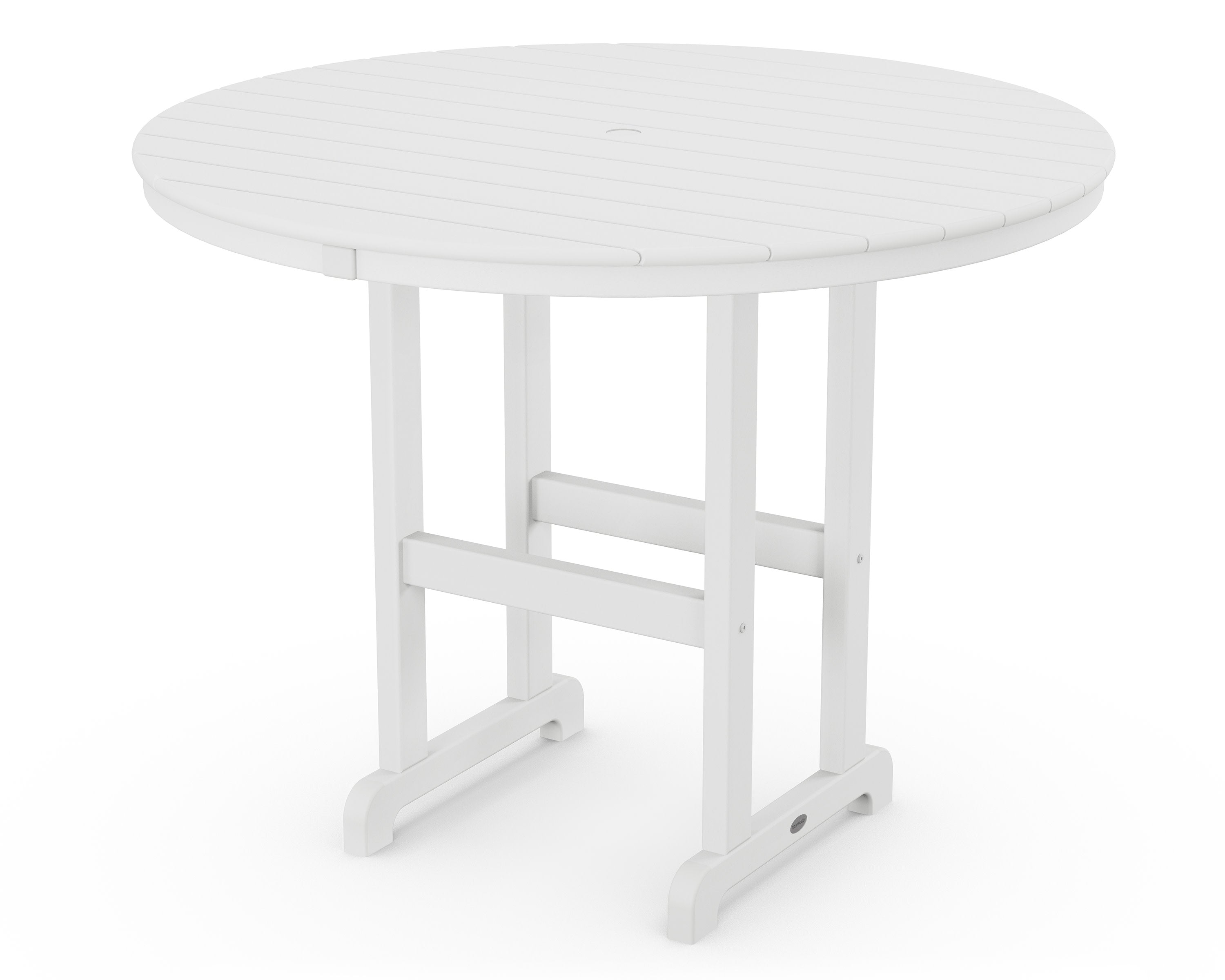 48" Round Farmhouse Counter Table in White