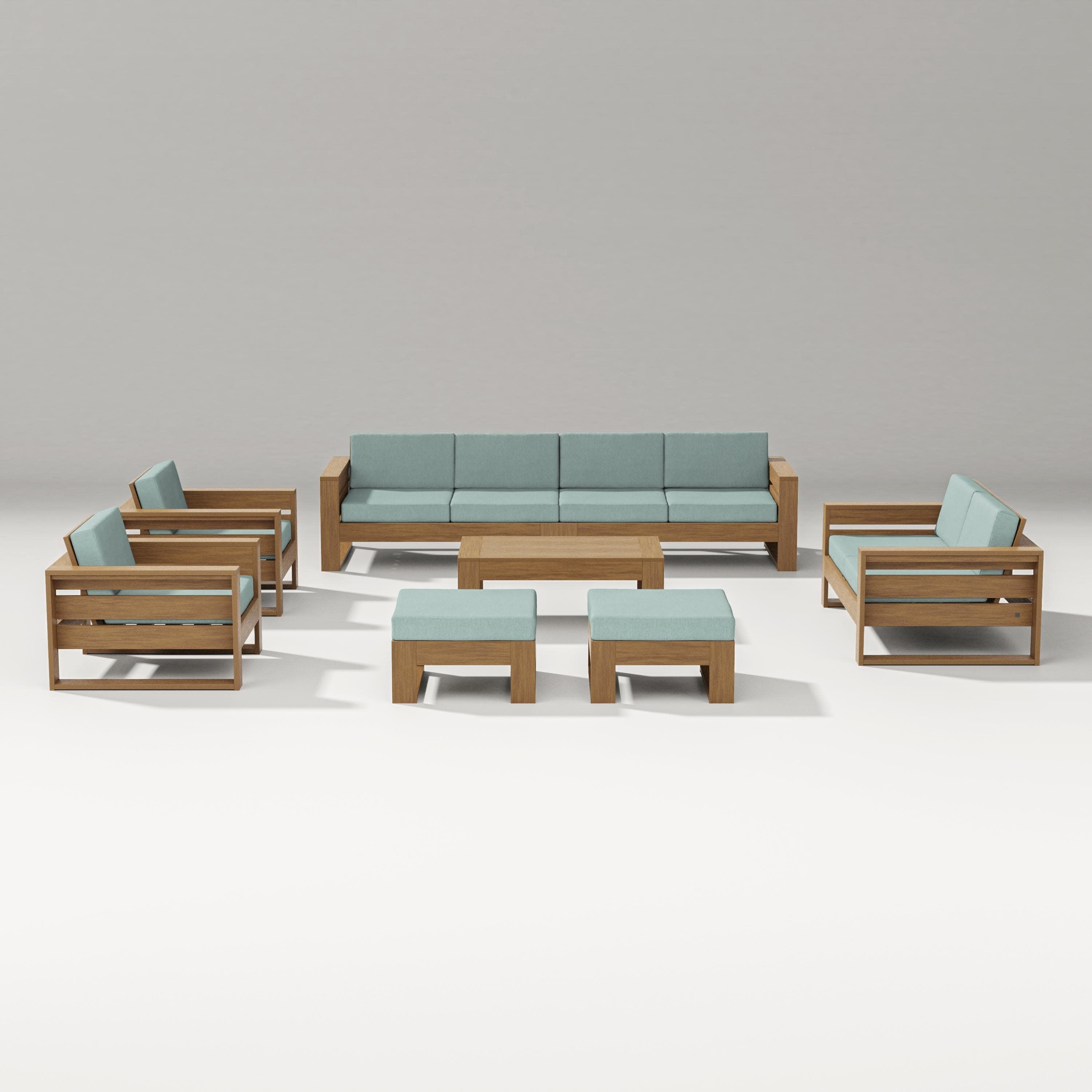 Latitude 8-Piece Lounge Sofa Set in Natural / Glacier Spa