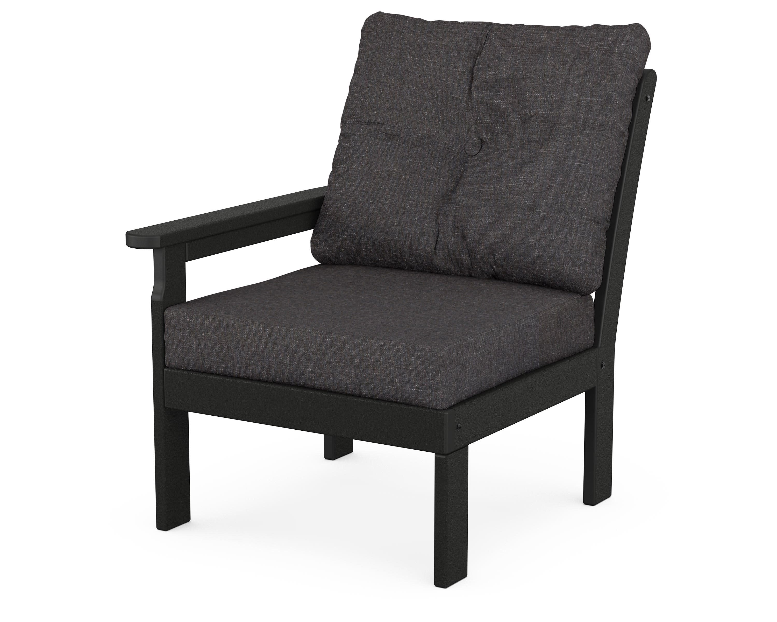 Vineyard Modular Left Arm Chair in Black / Ash Charcoal