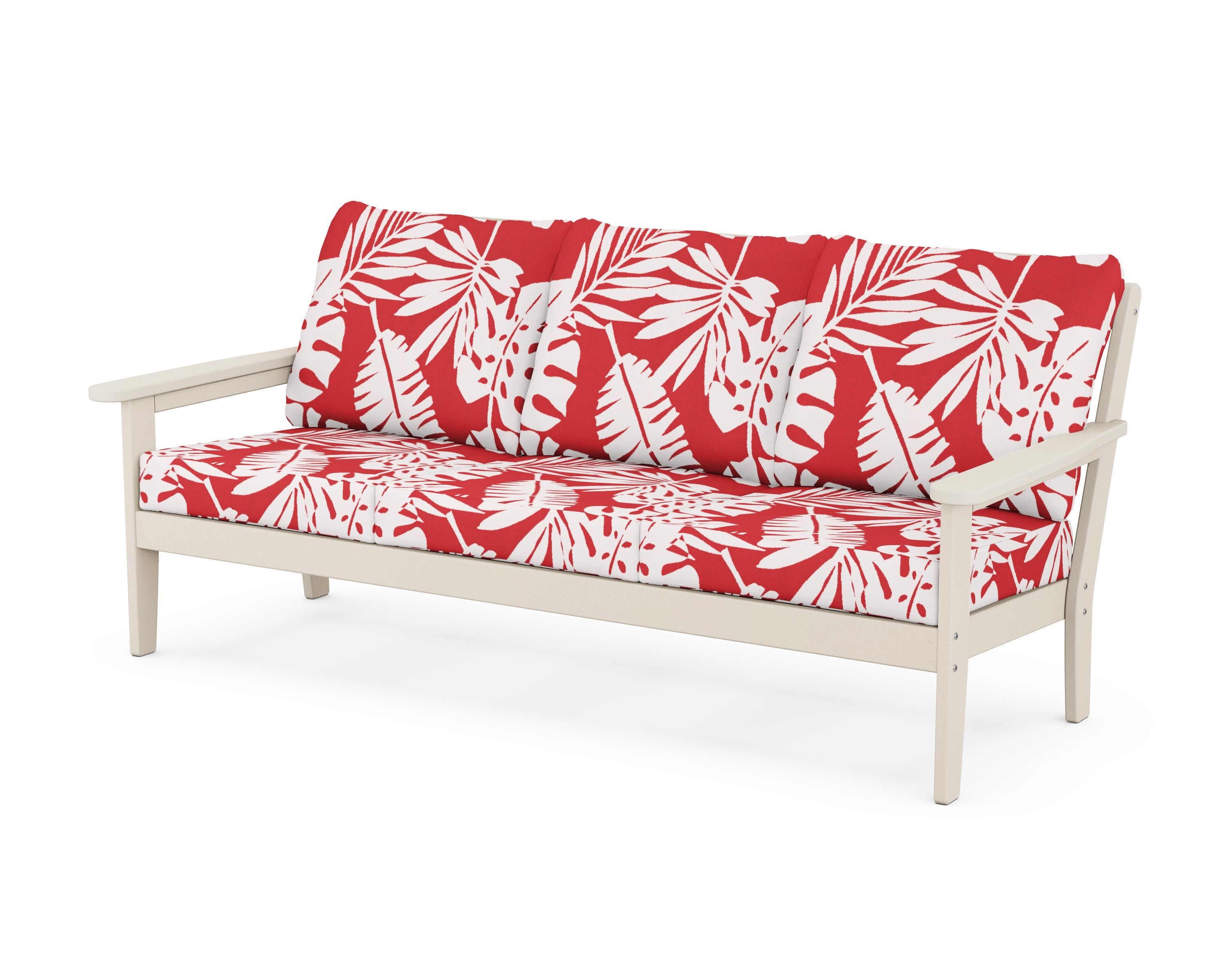 Cottage Deep Seating Sofa in Sand / Leaf Crimson