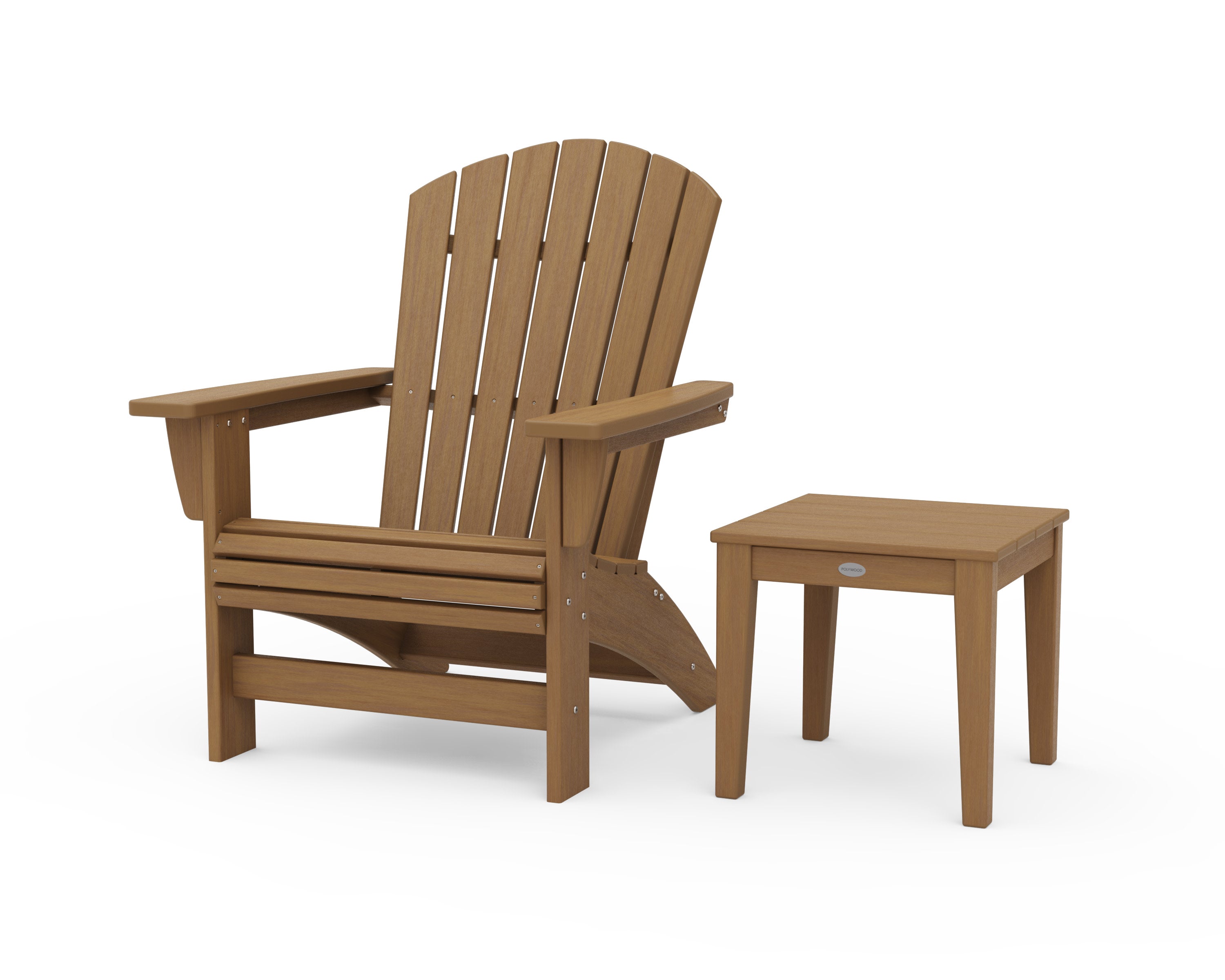 Nautical Grand Adirondack Chair with Side Table in Natural