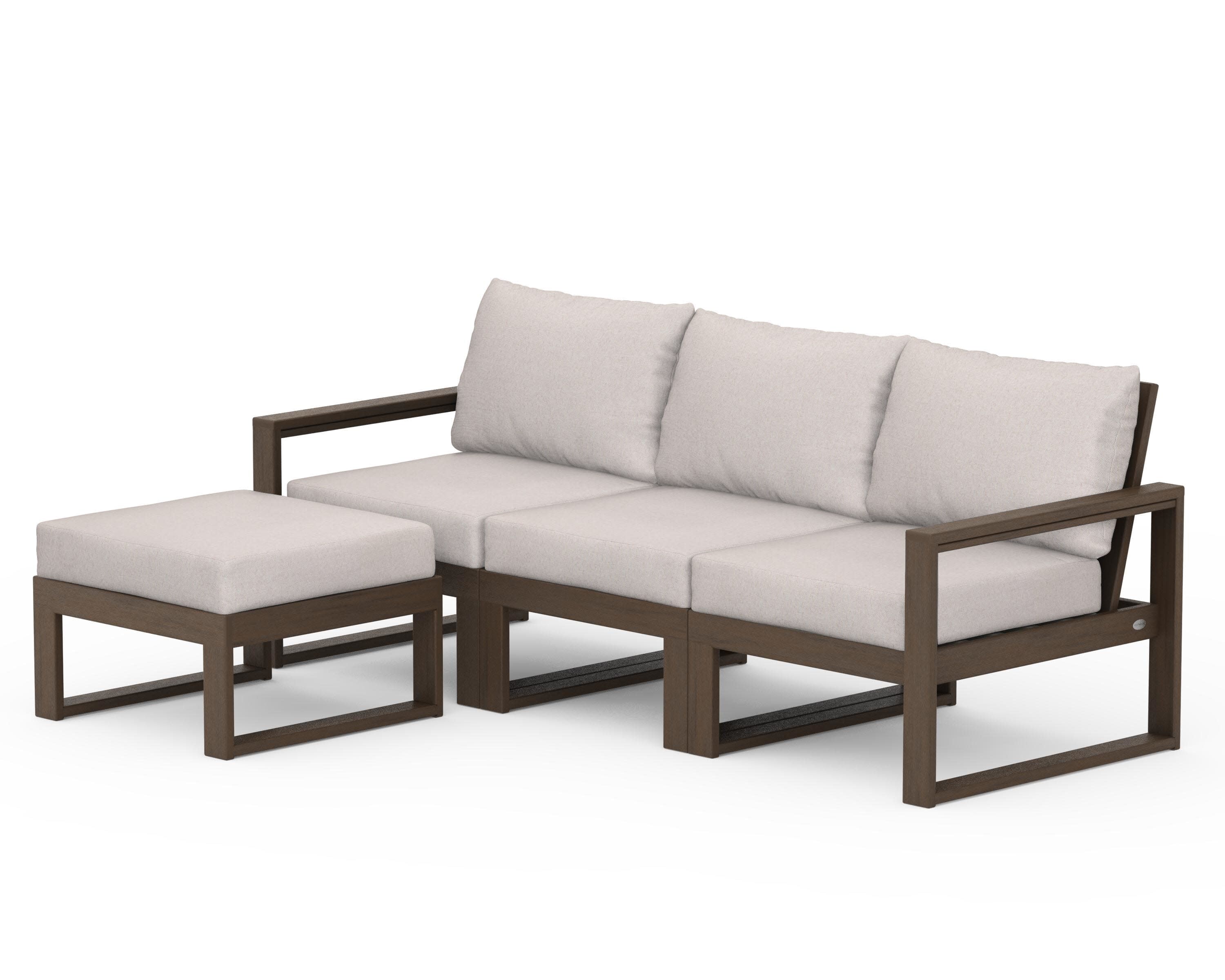 EDGE 4-Piece Modular Deep Seating Set with Ottoman in Kona / Dune Burlap