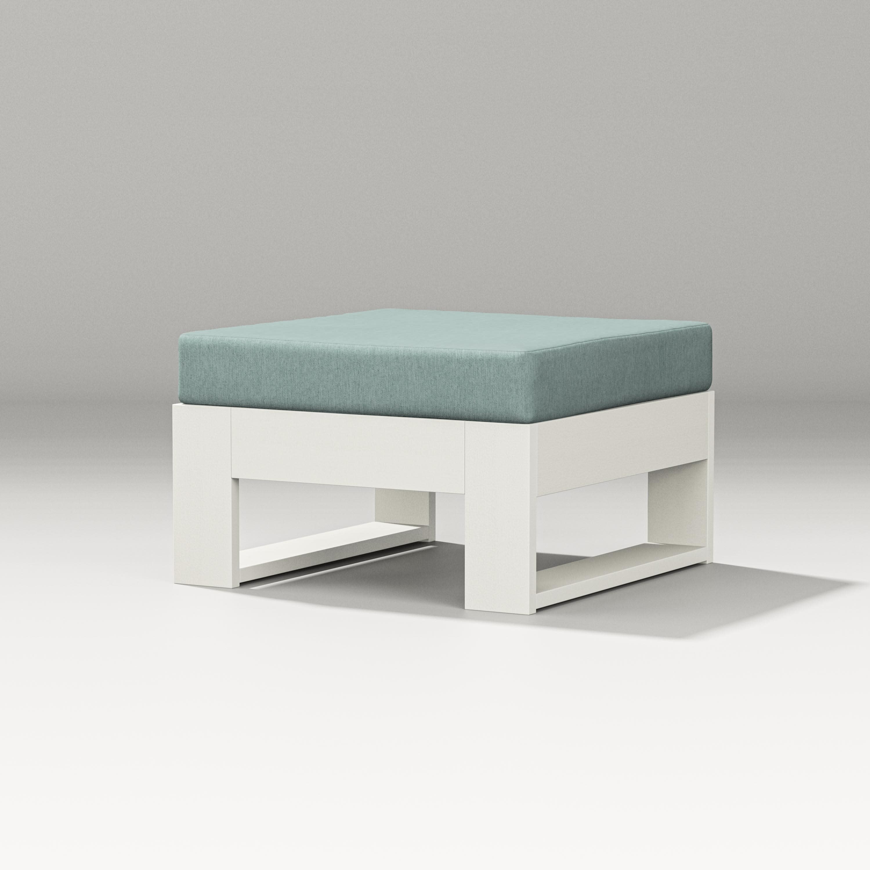 Latitude Lounge Ottoman in Vintage White / Glacier Spa