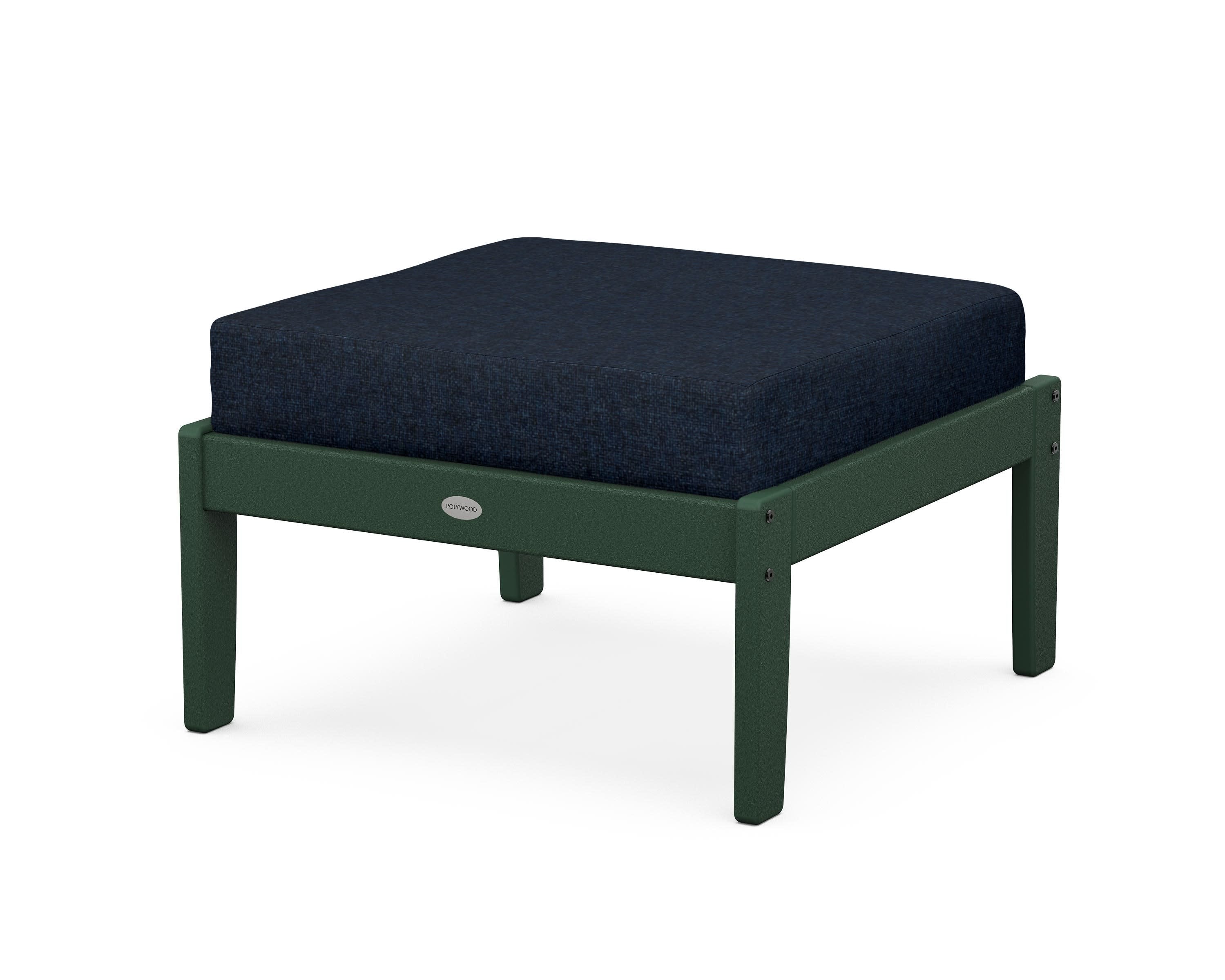 Braxton Deep Seating Ottoman in Green / Marine Indigo
