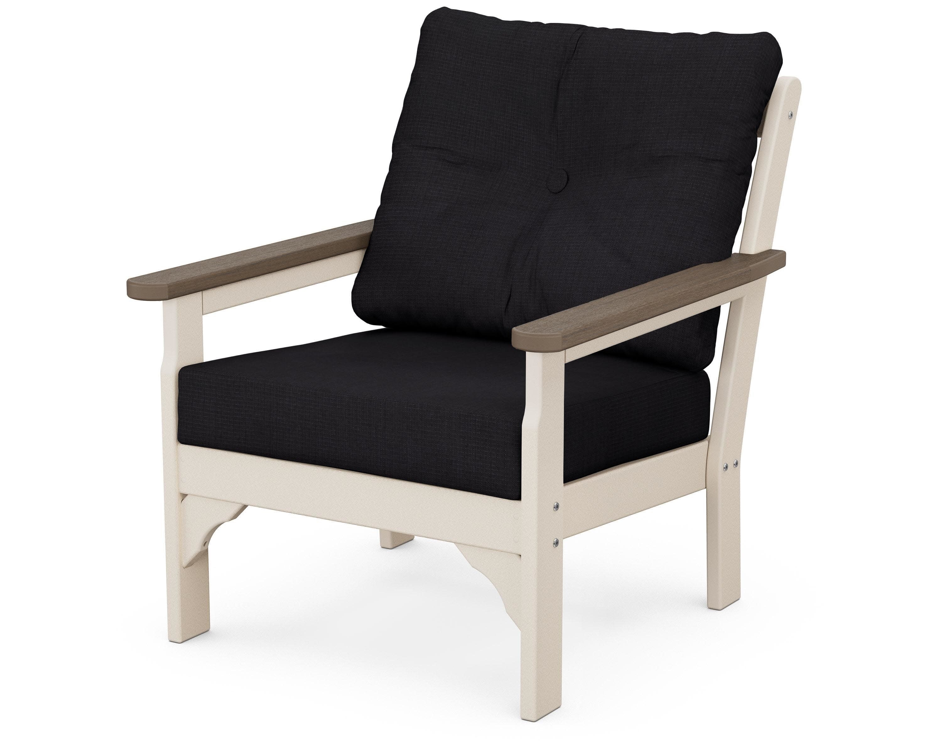 Vineyard Deep Seating Chair in Sand / Kona / Midnight Linen