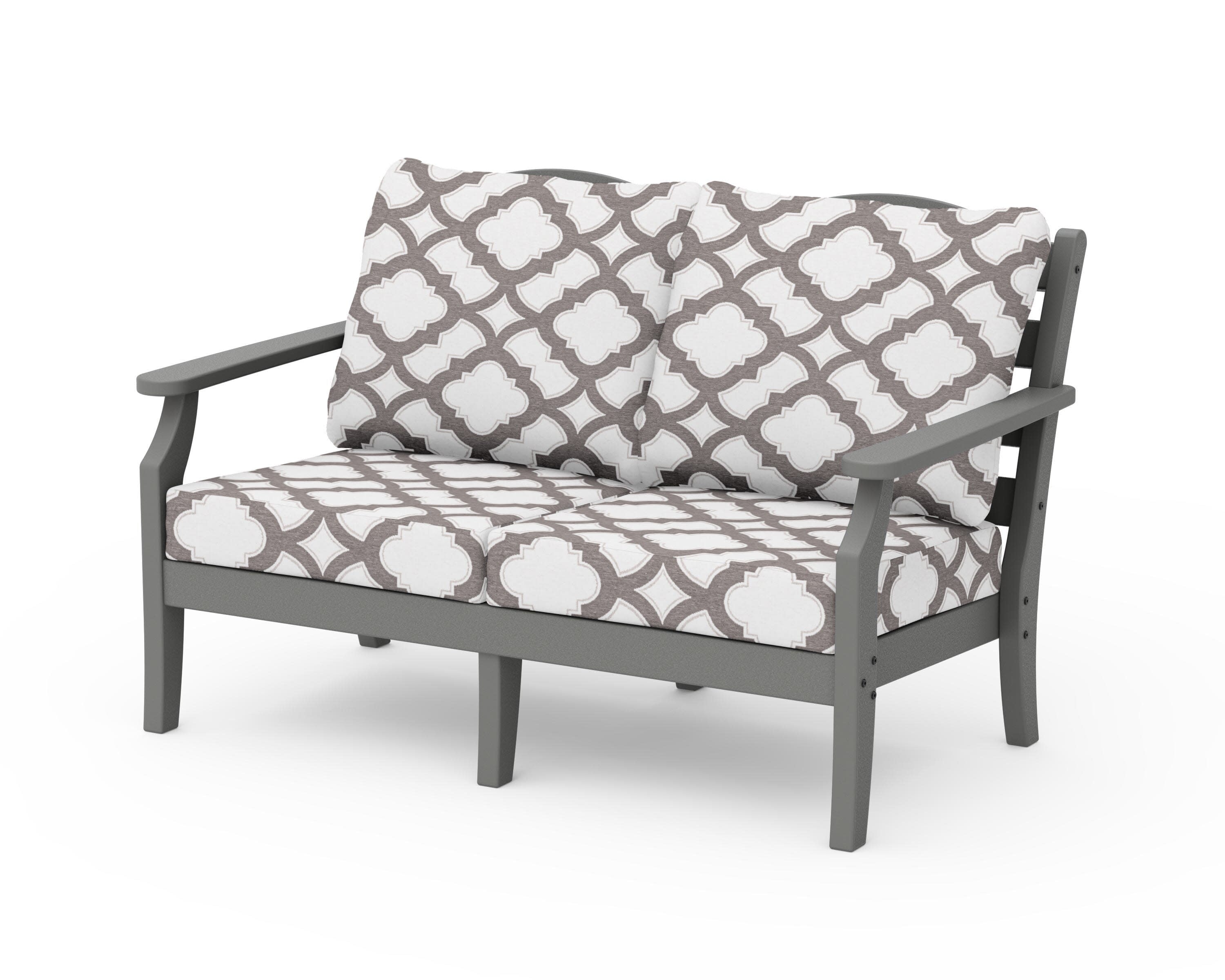 Savannah Deep Seating Loveseat in Slate Grey / Trellis Grey Mist