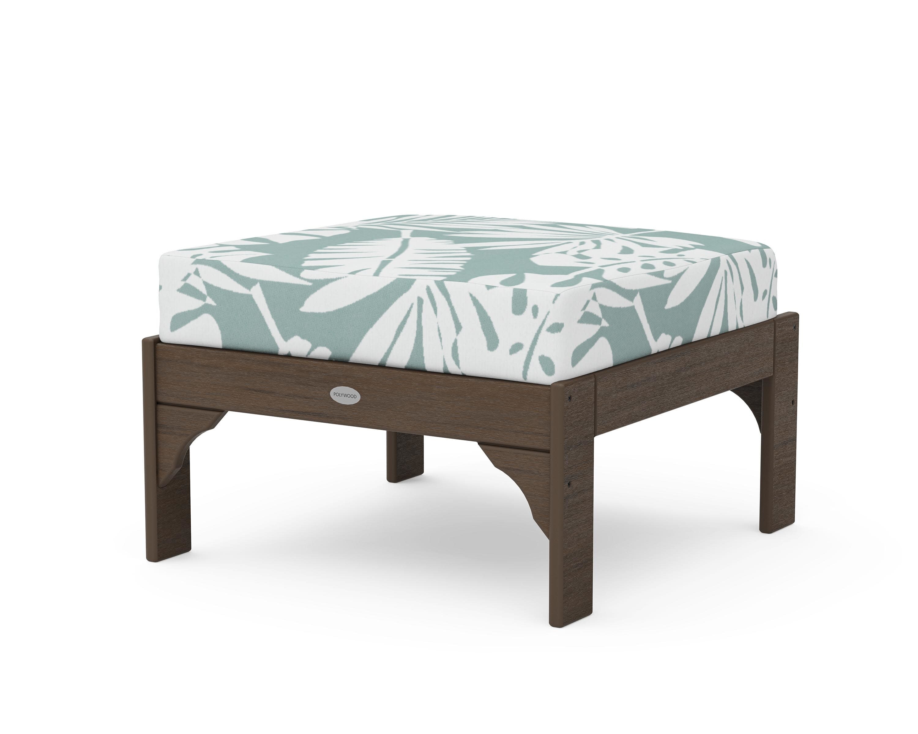 Vineyard Deep Seating Ottoman in Kona / Leaf Glacier Spa