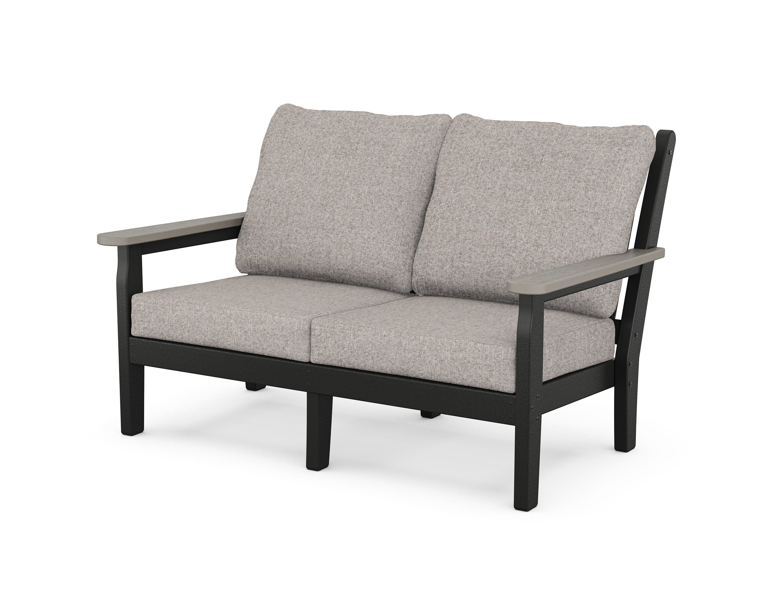 Chippendale Deep Seating Loveseat in Black / Driftwood / Weathered Tweed