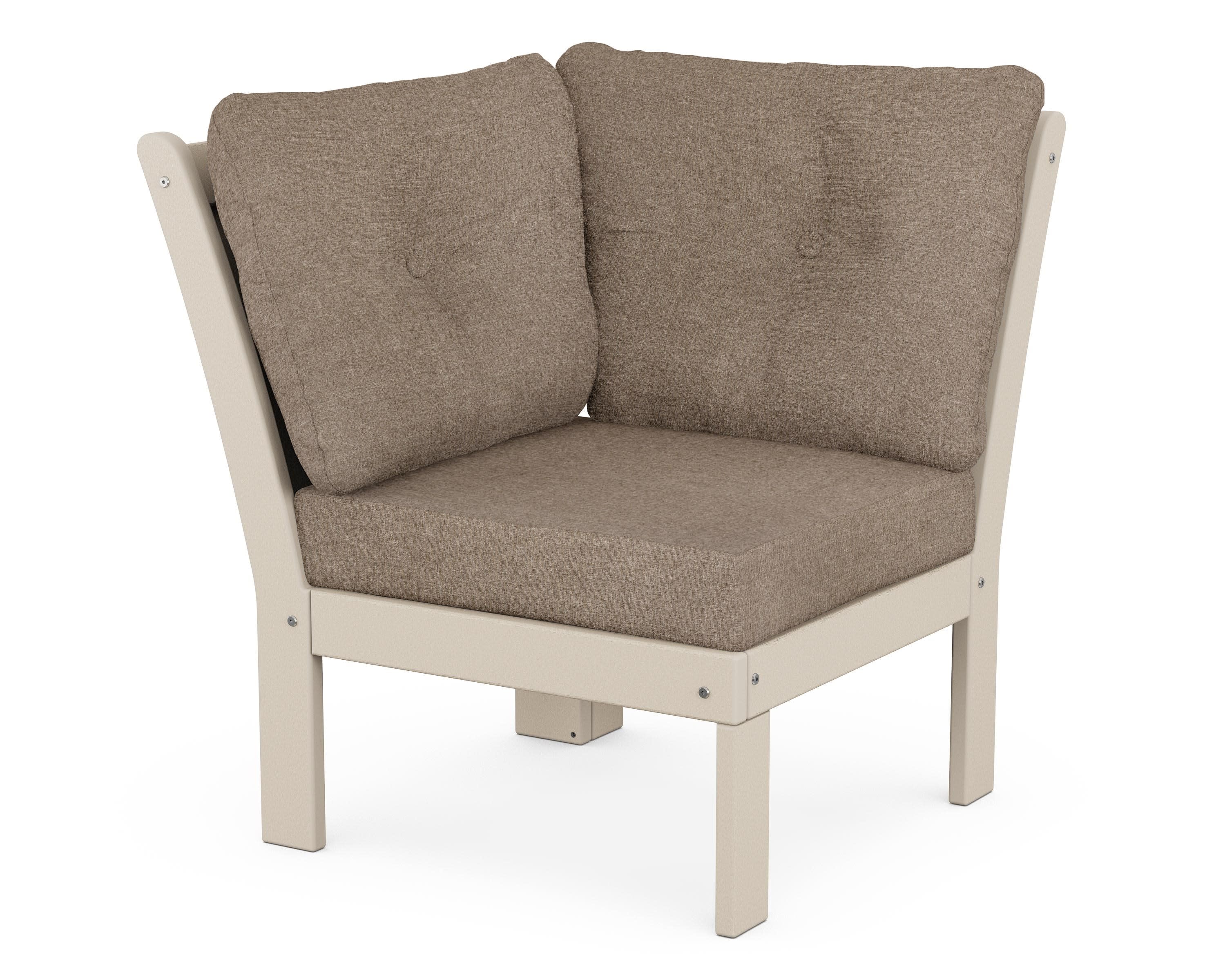 Vineyard Modular Corner Chair in Sand / Spiced Burlap