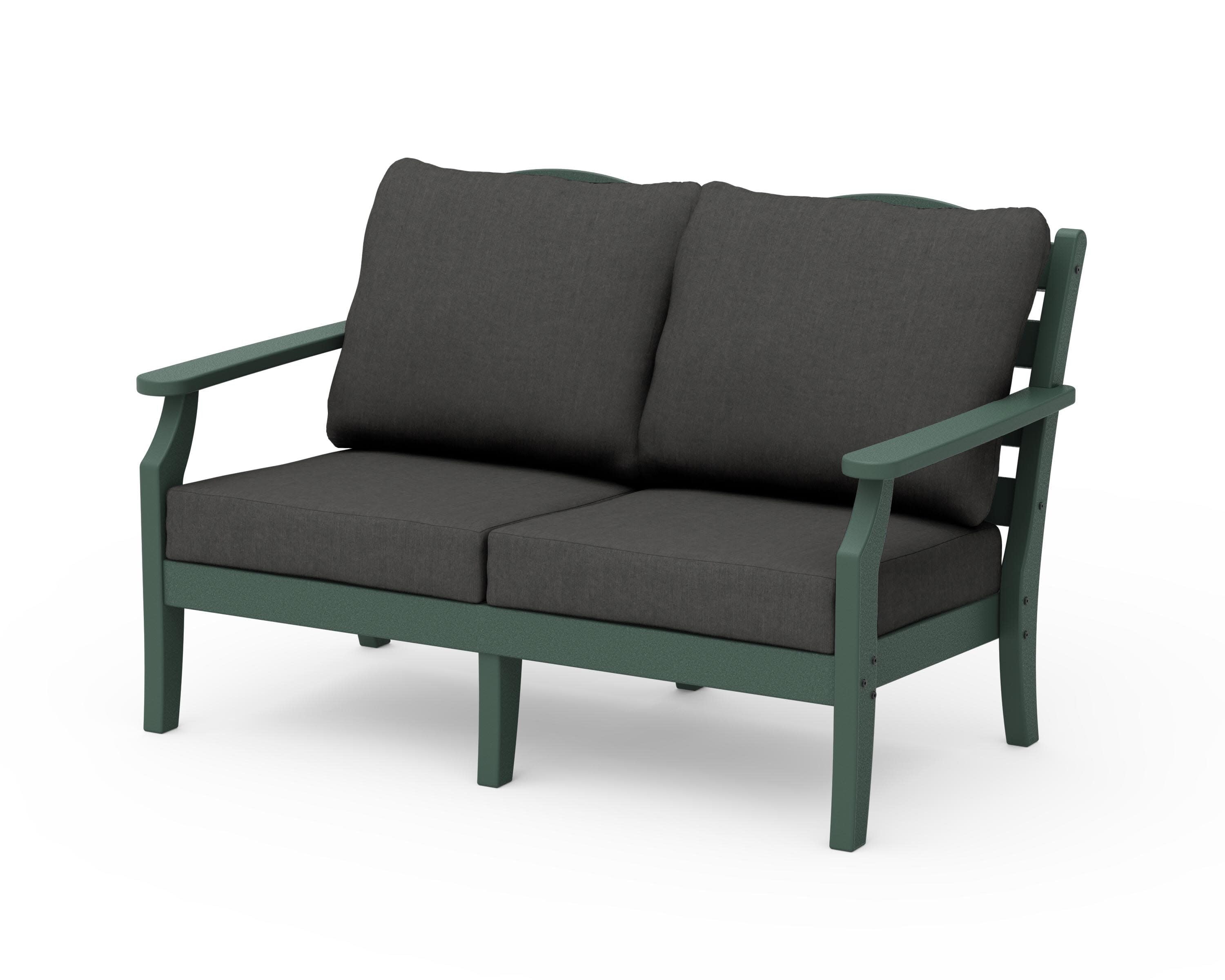 Savannah Deep Seating Loveseat in Green / Spectrum Carbon