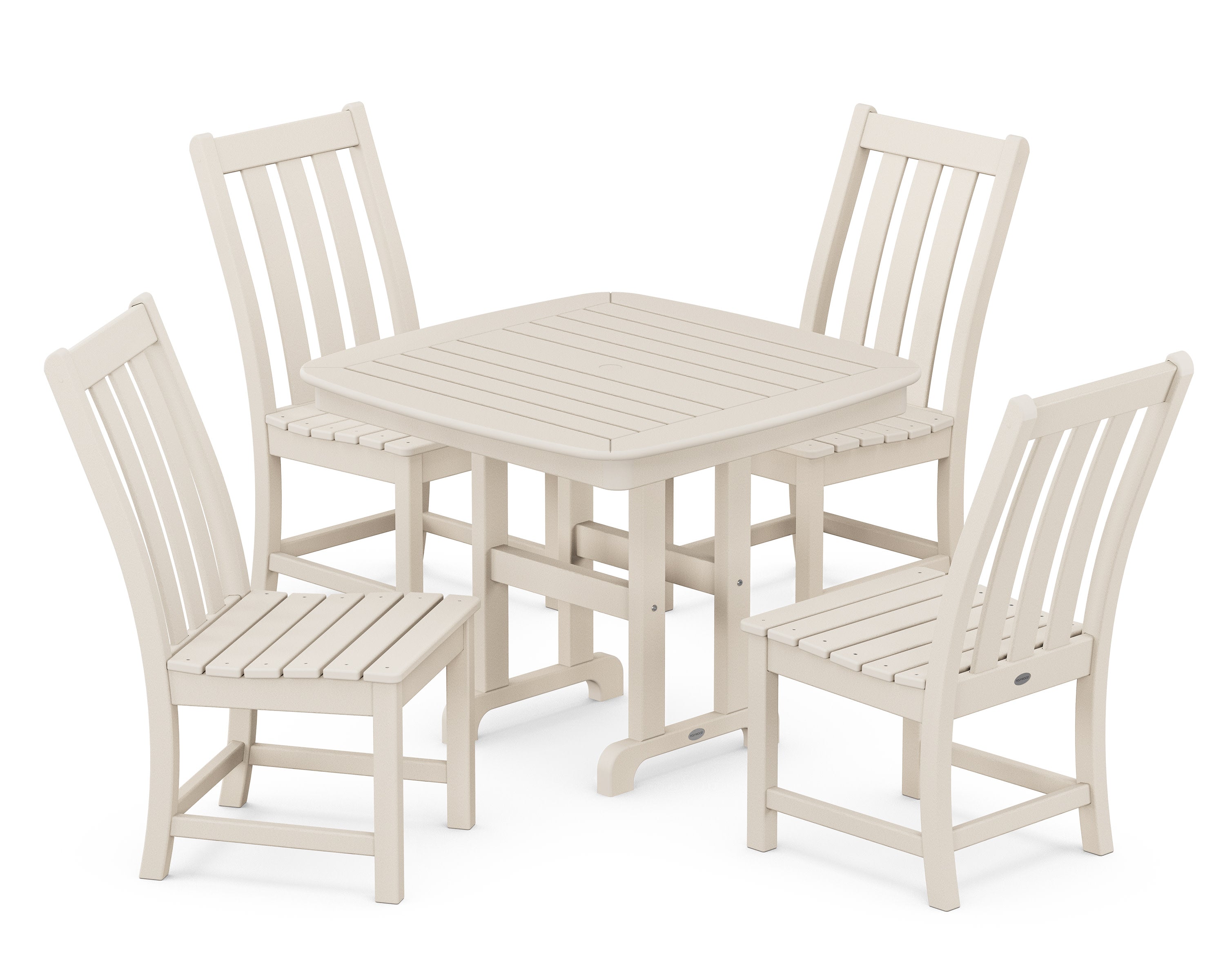 Vineyard 5-Piece Side Chair Dining Set in Sand