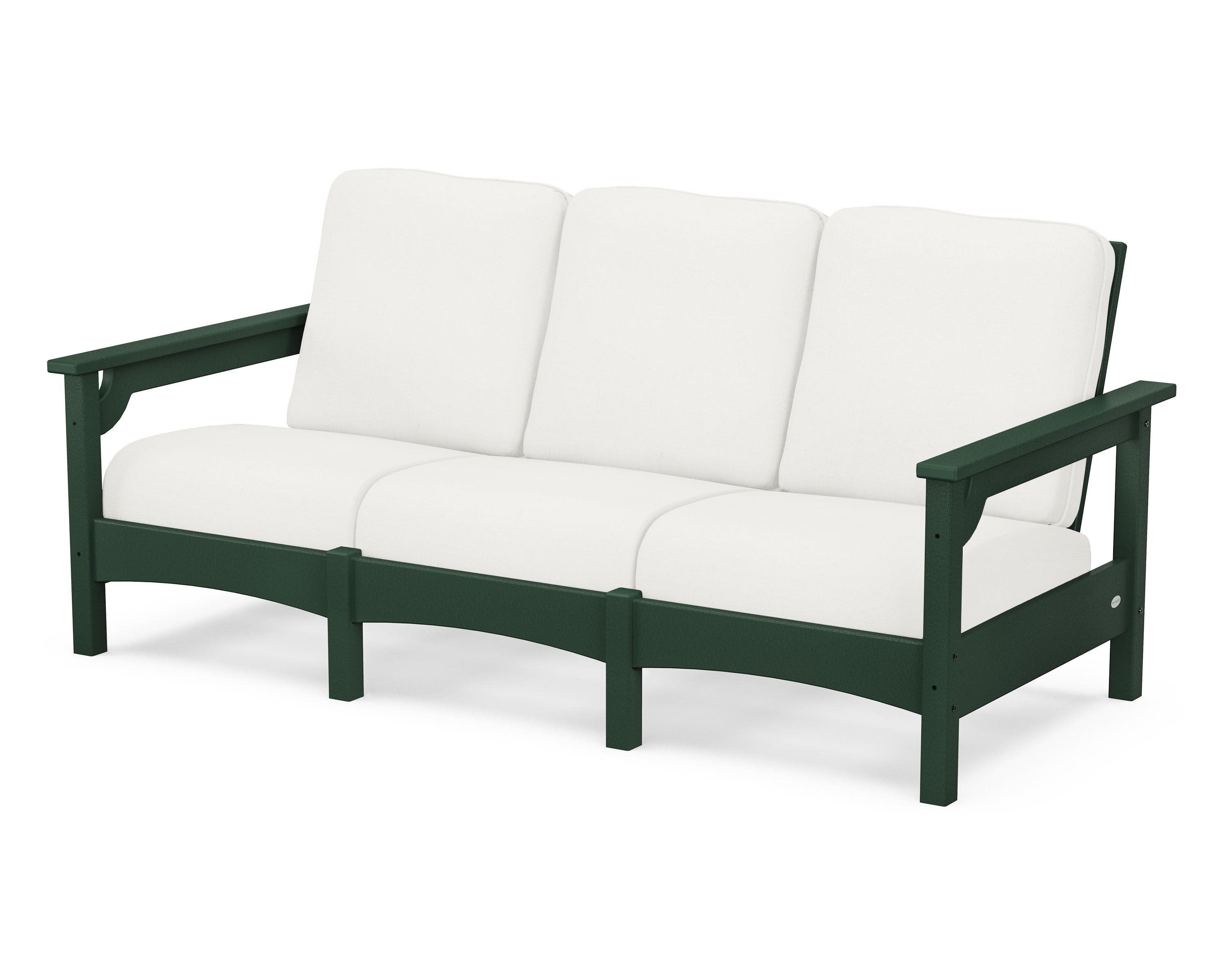 Club Sofa in Green / Natural Linen