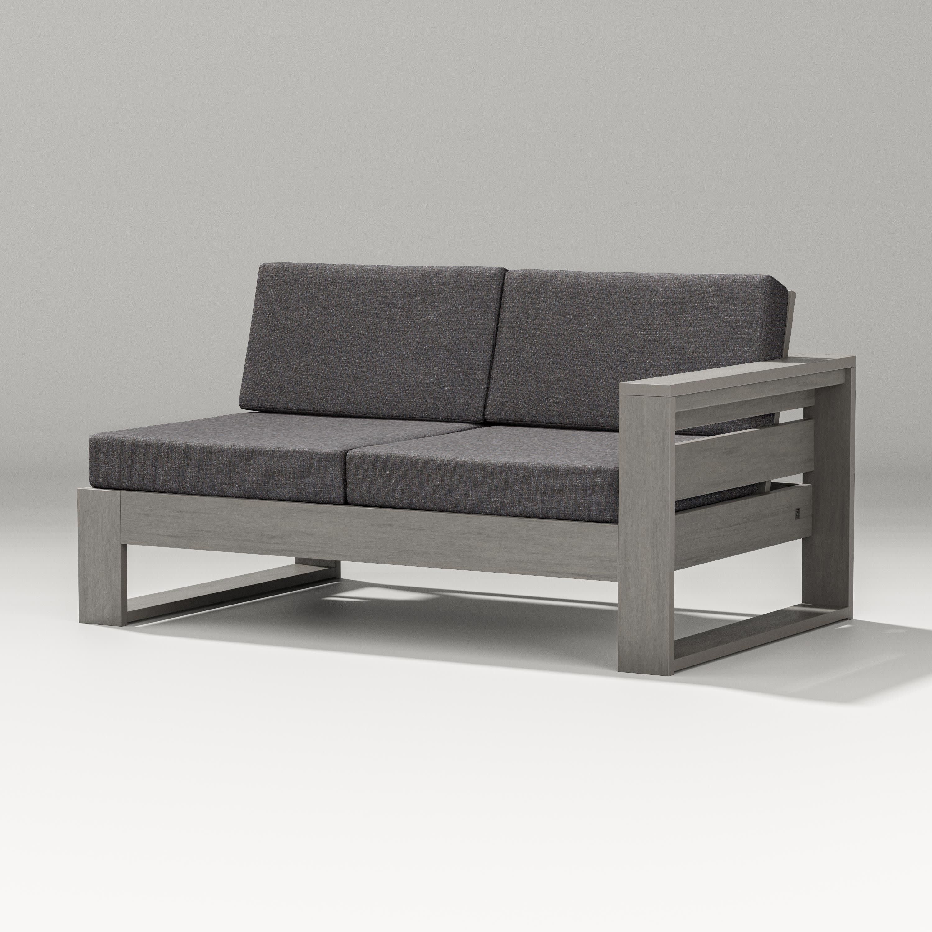 Latitude Modular Right Arm Loveseat in Driftwood / Ash Charcoal