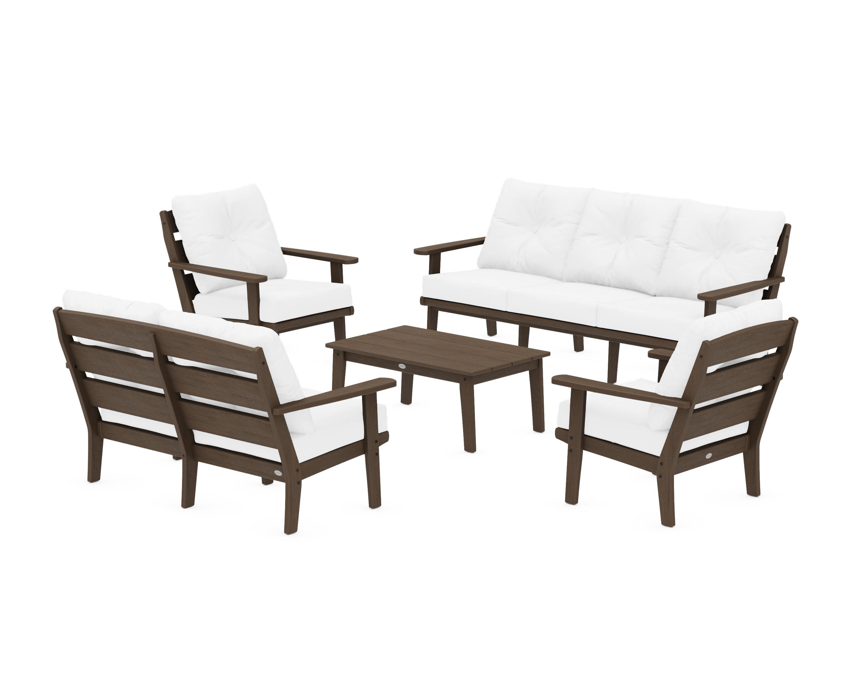 Lakeside 5-Piece Lounge Sofa Set in Kona / Natural