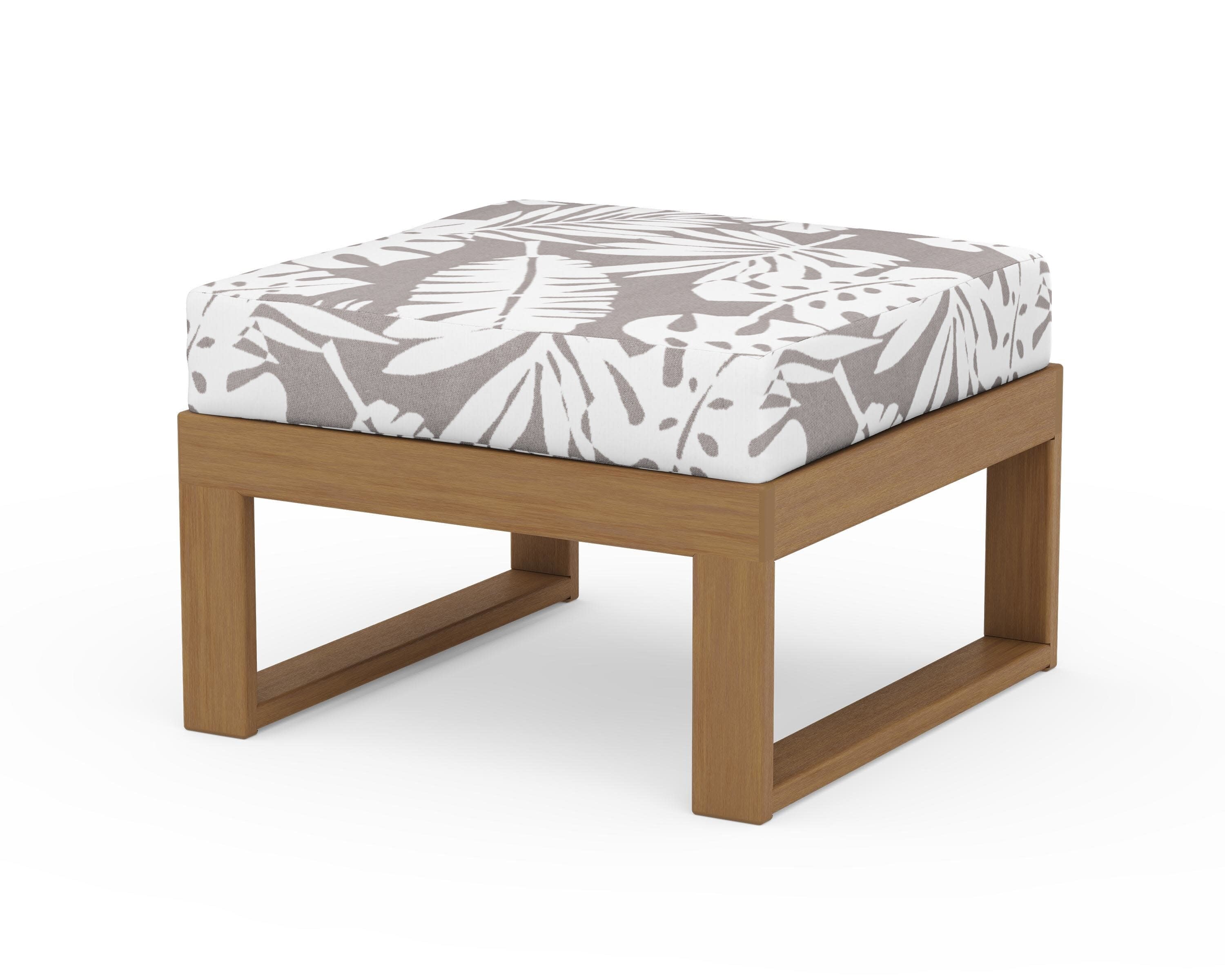 Modular Ottoman - Modern in Natural / Leaf Grey Mist