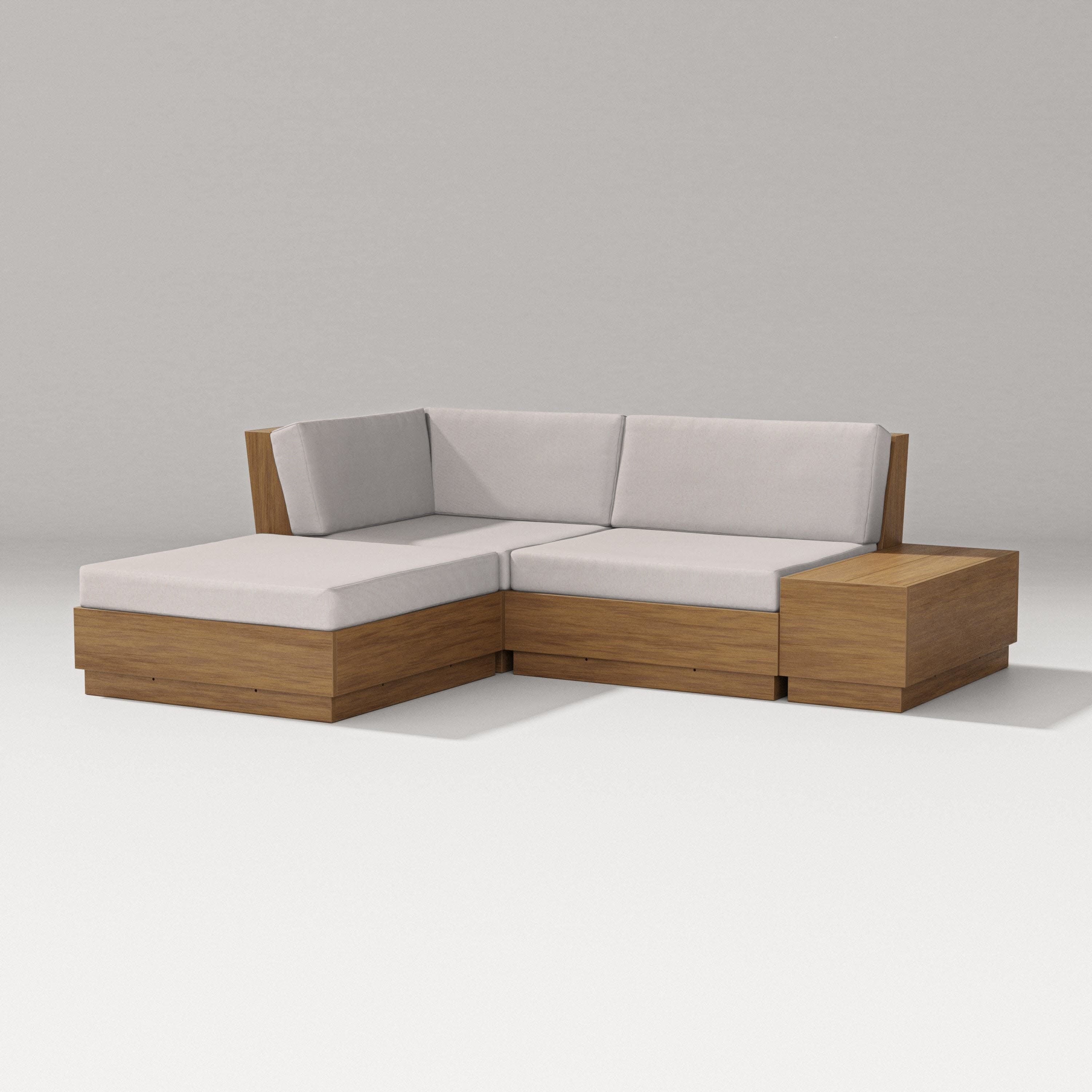 Elevate Loveseat Sectional with Chaise in Natural / Dune Burlap