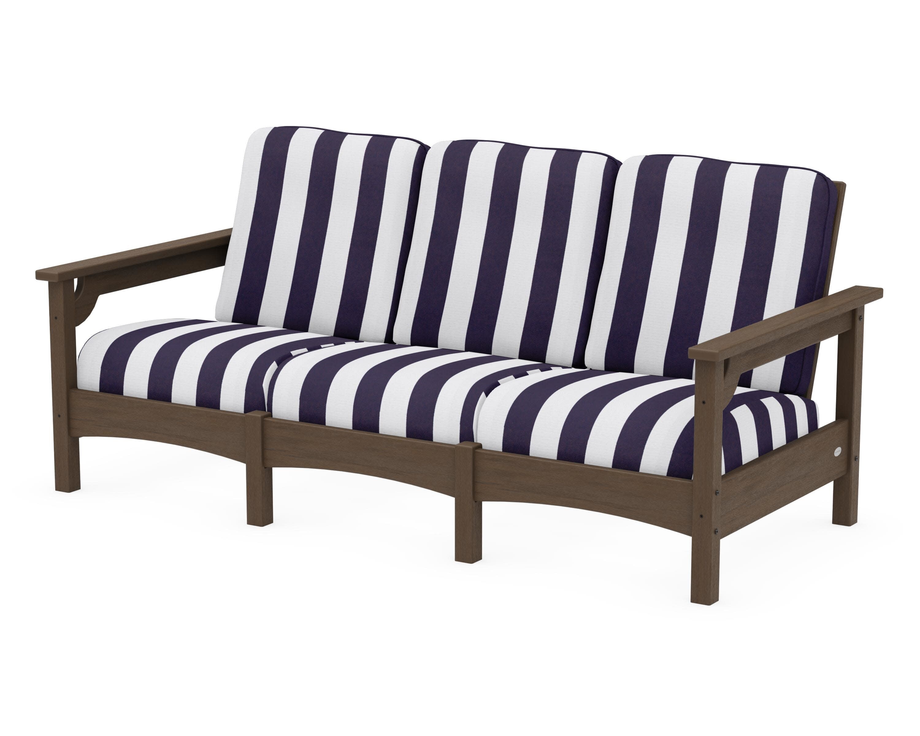 Club Sofa in Kona / Cabana Stripe Navy