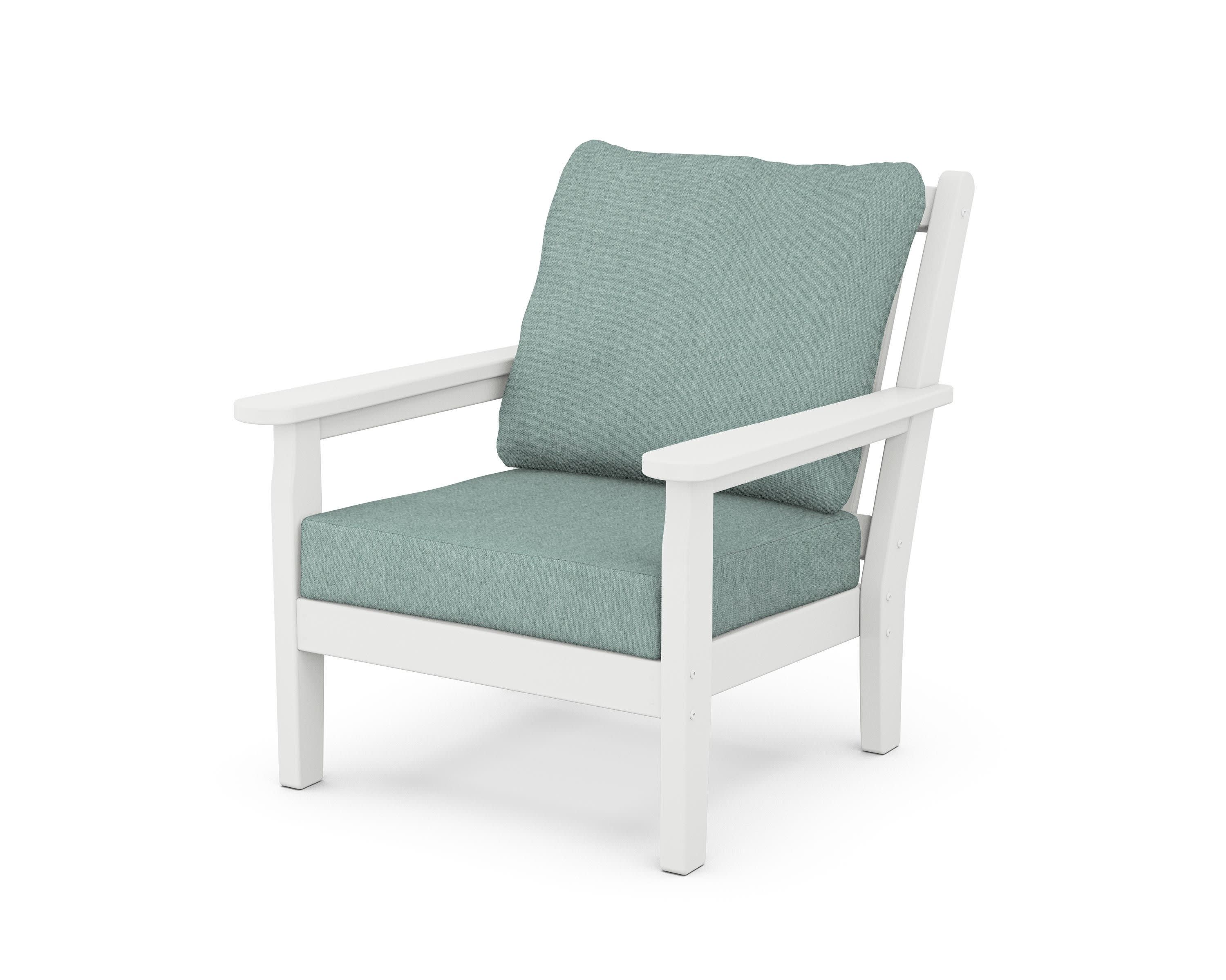 Chippendale Deep Seating Chair in White / Glacier Spa