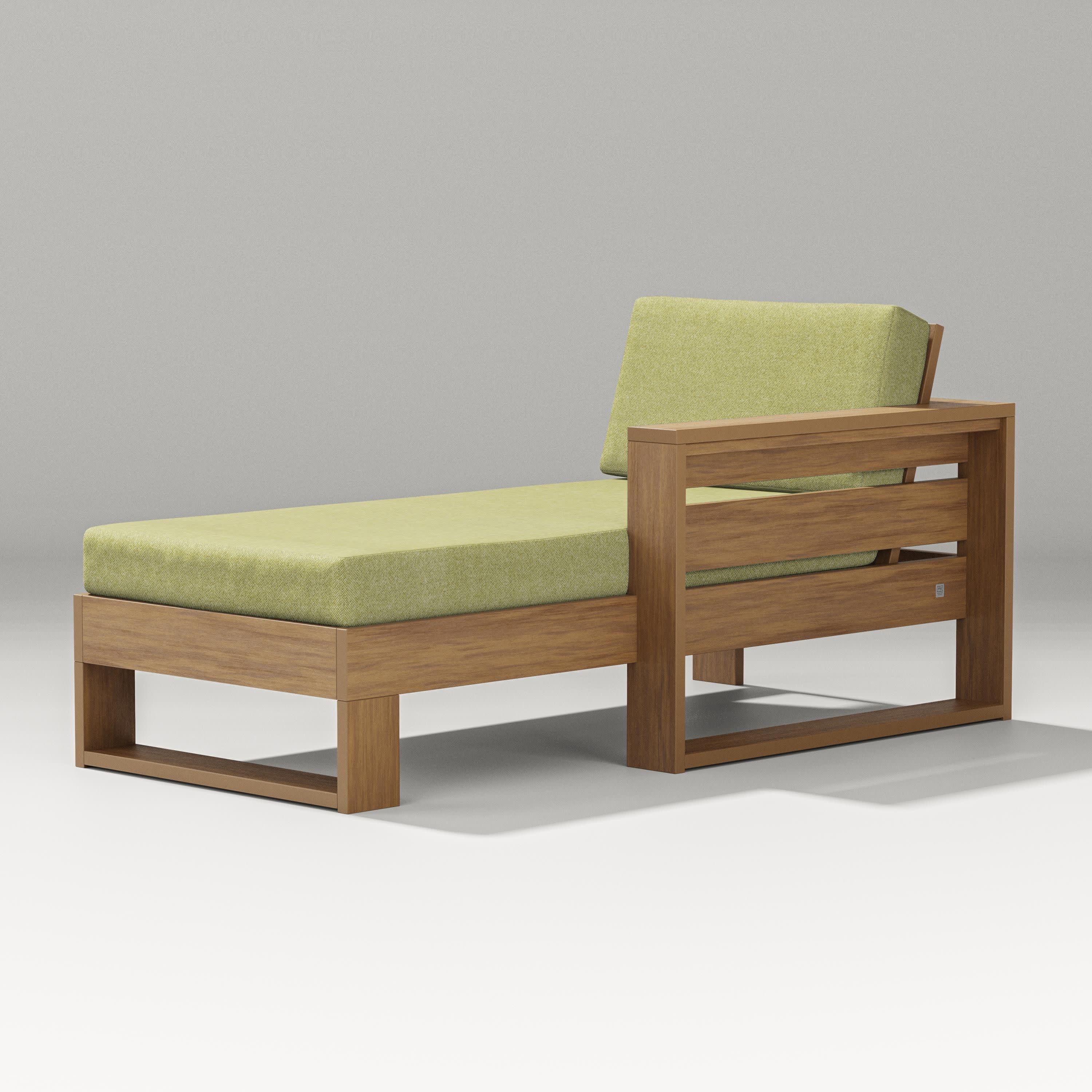 Latitude Modular Right Arm Chaise in Natural / Chartreuse Boucle