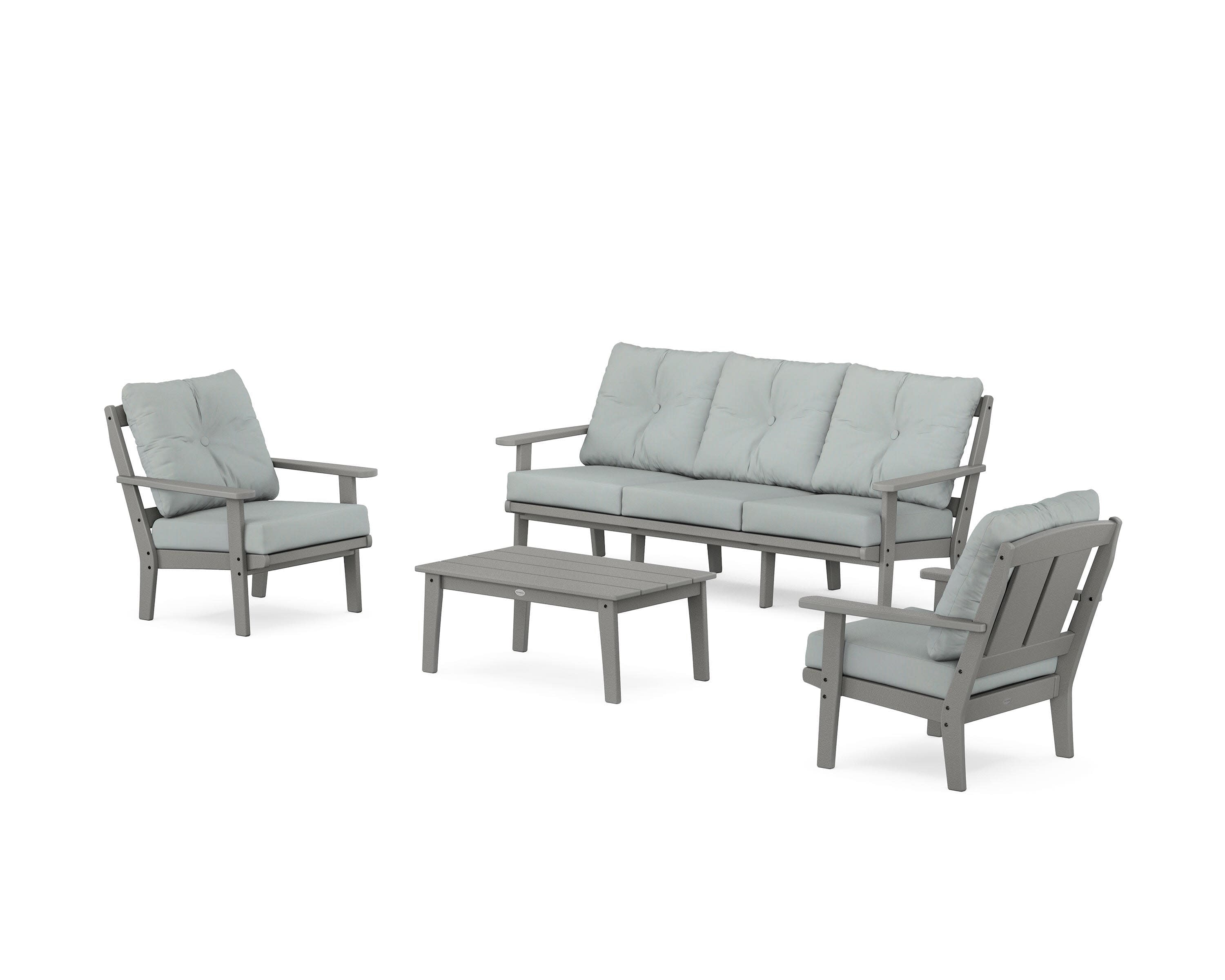 Mission 4-Piece Deep Seating Set with Sofa in Slate Grey / Spa