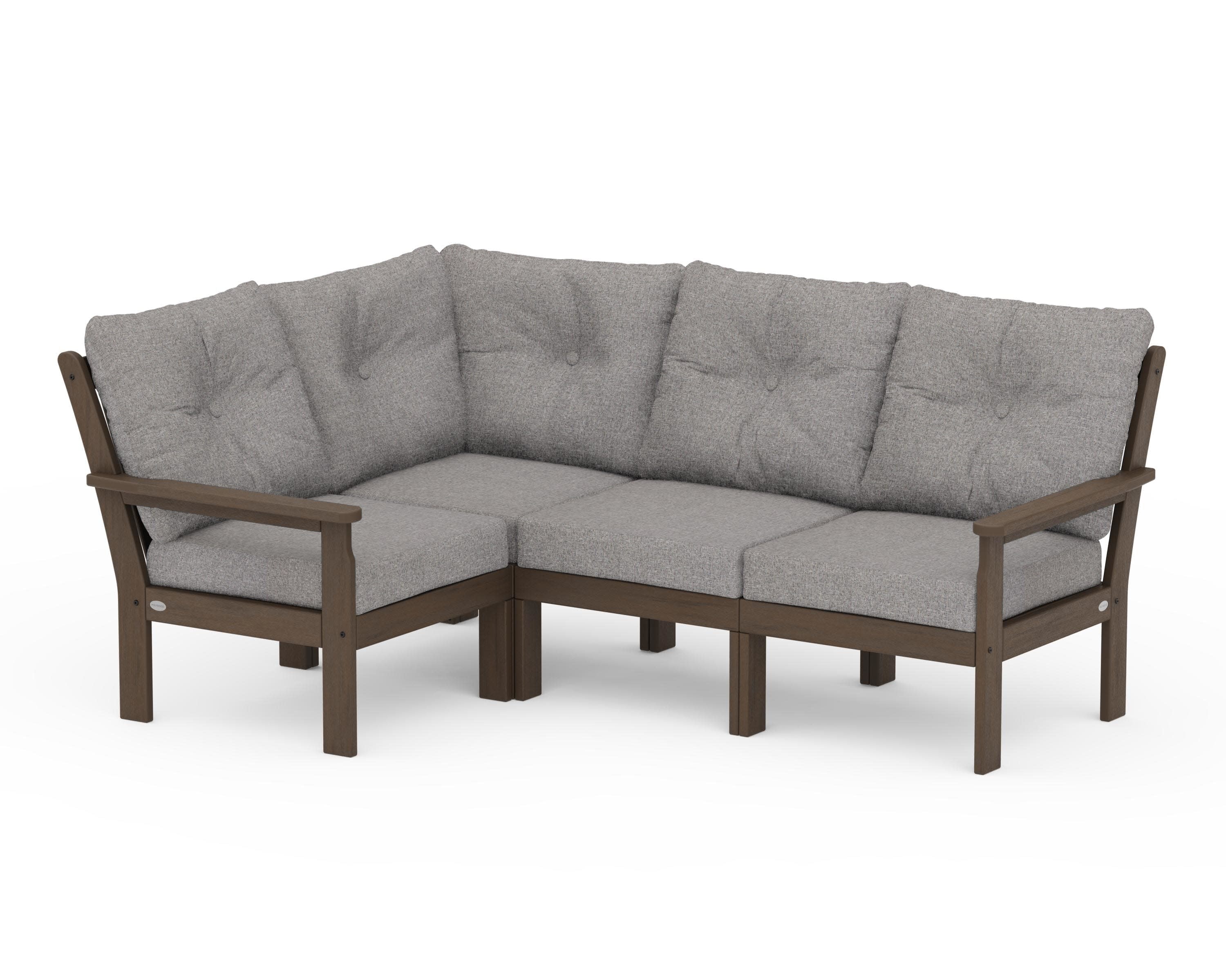 Vineyard 4-Piece Sectional in Kona / Grey Mist