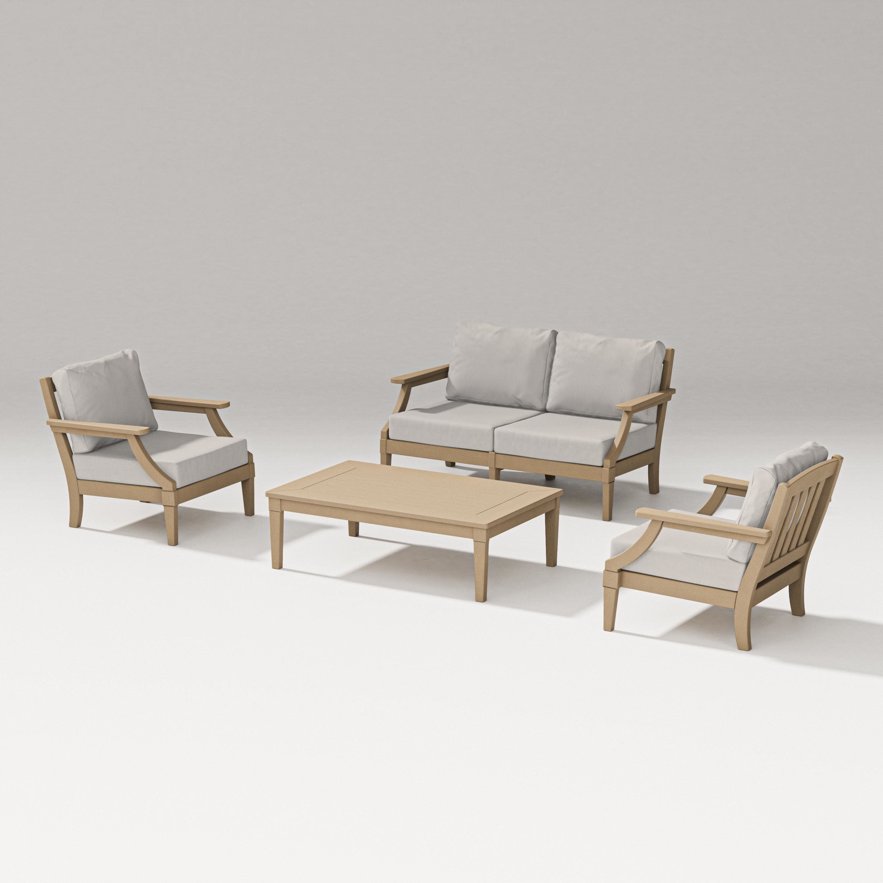 Estate Lounge 4-Piece Loveseat Set in Vintage Sahara / Cast Ash
