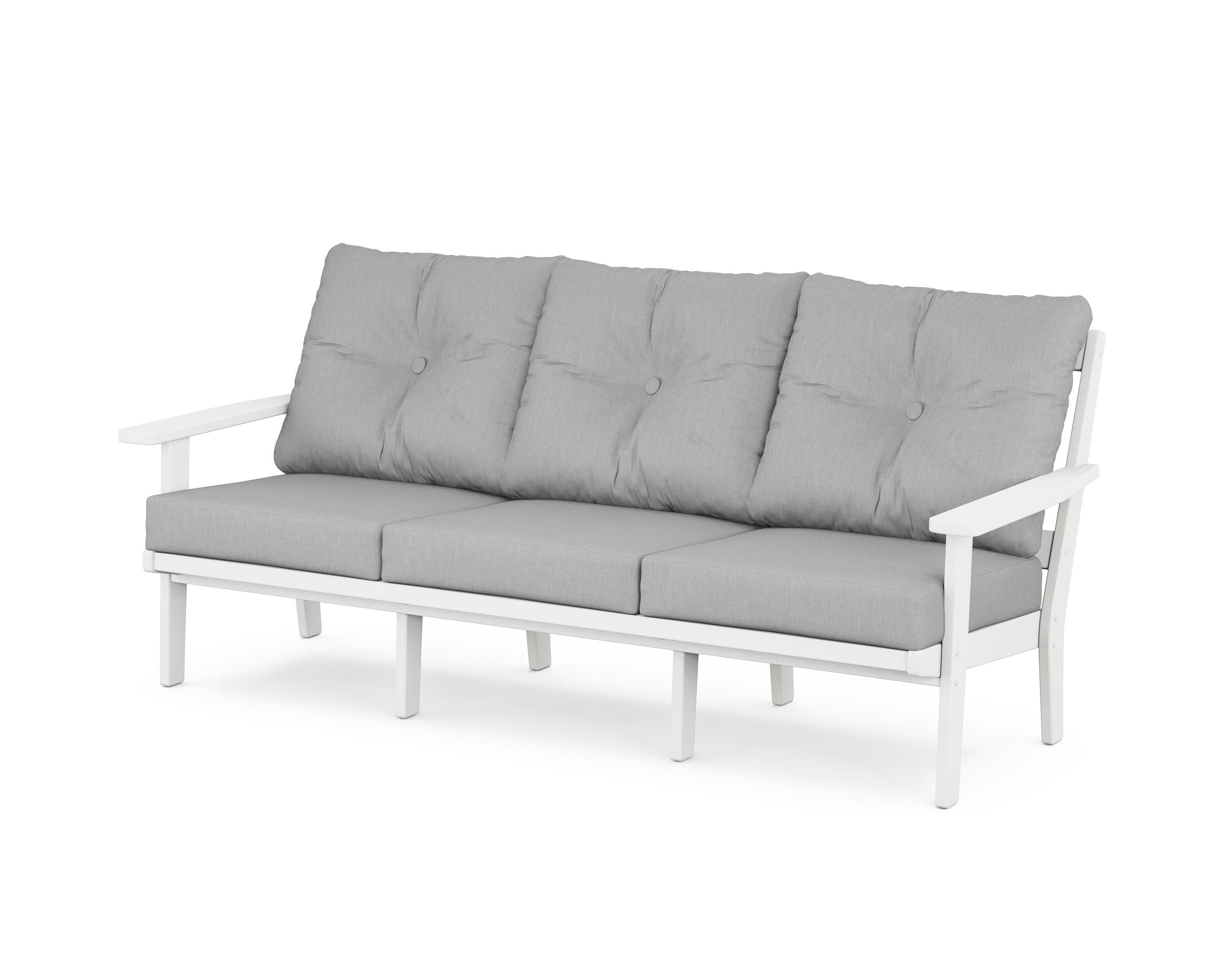 Oxford Deep Seating Sofa in White / Granite