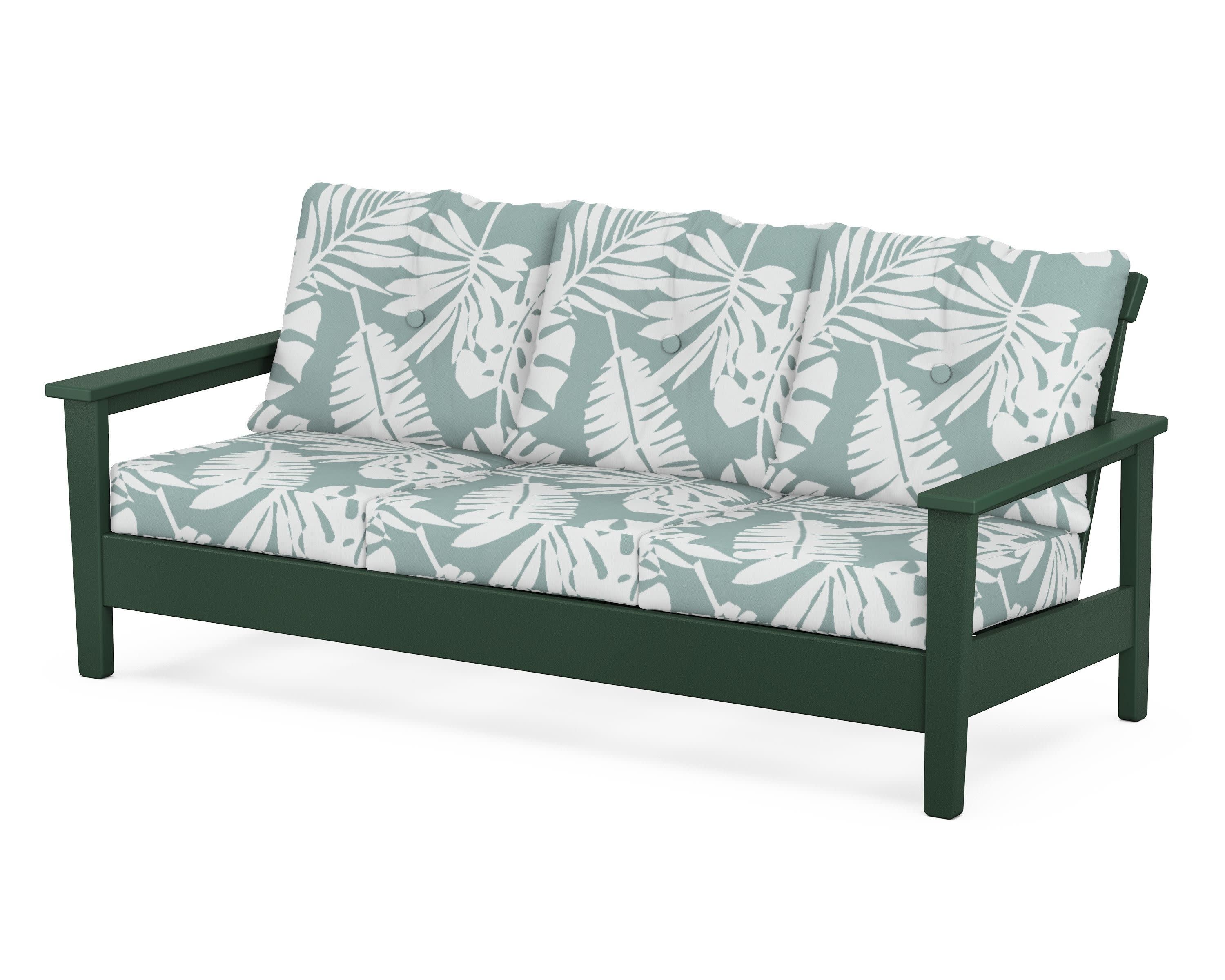 Prescott Deep Seating Sofa in Green / Leaf Glacier Spa