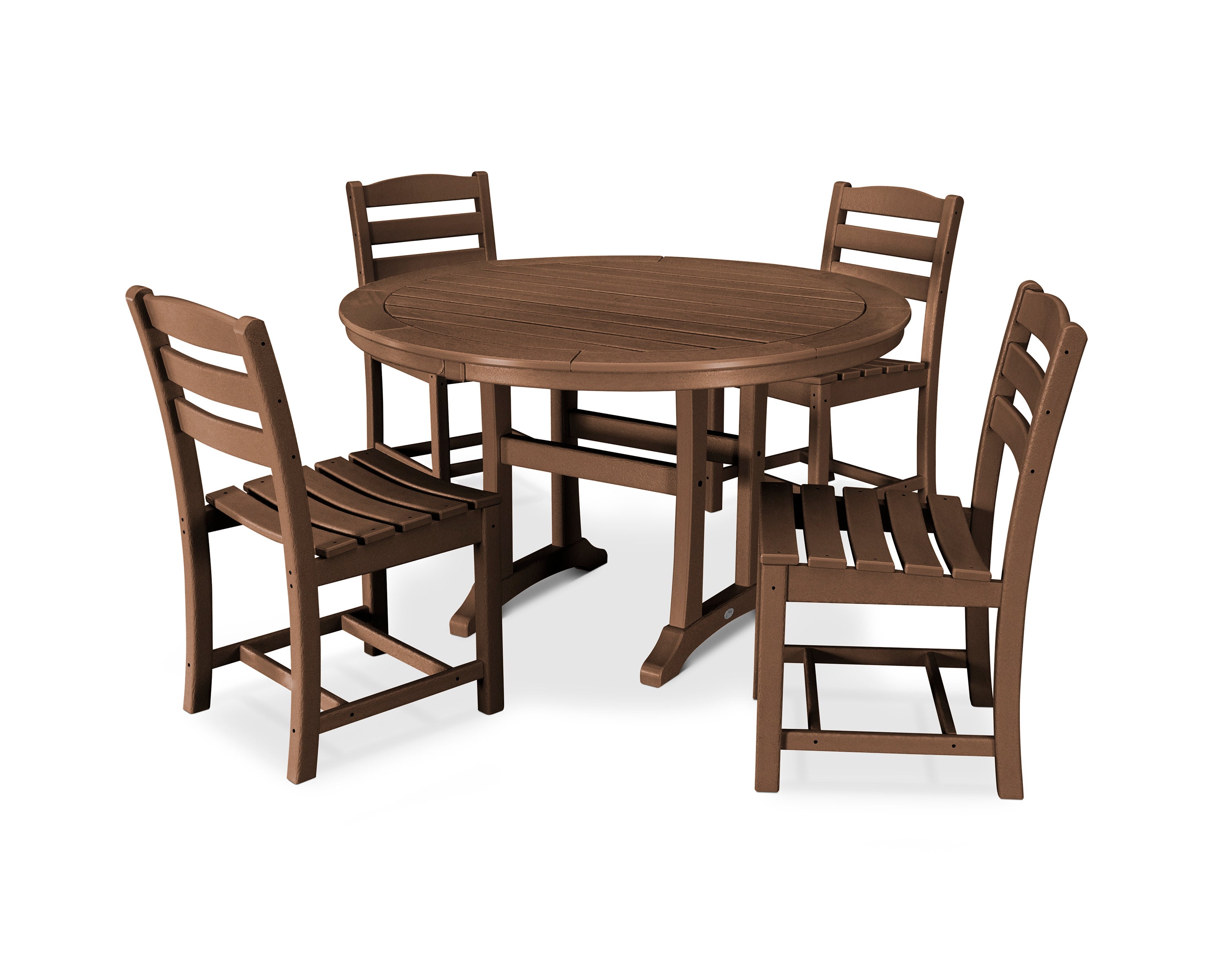 La Casa Caf 5-Piece Side Chair Dining Set in Teak