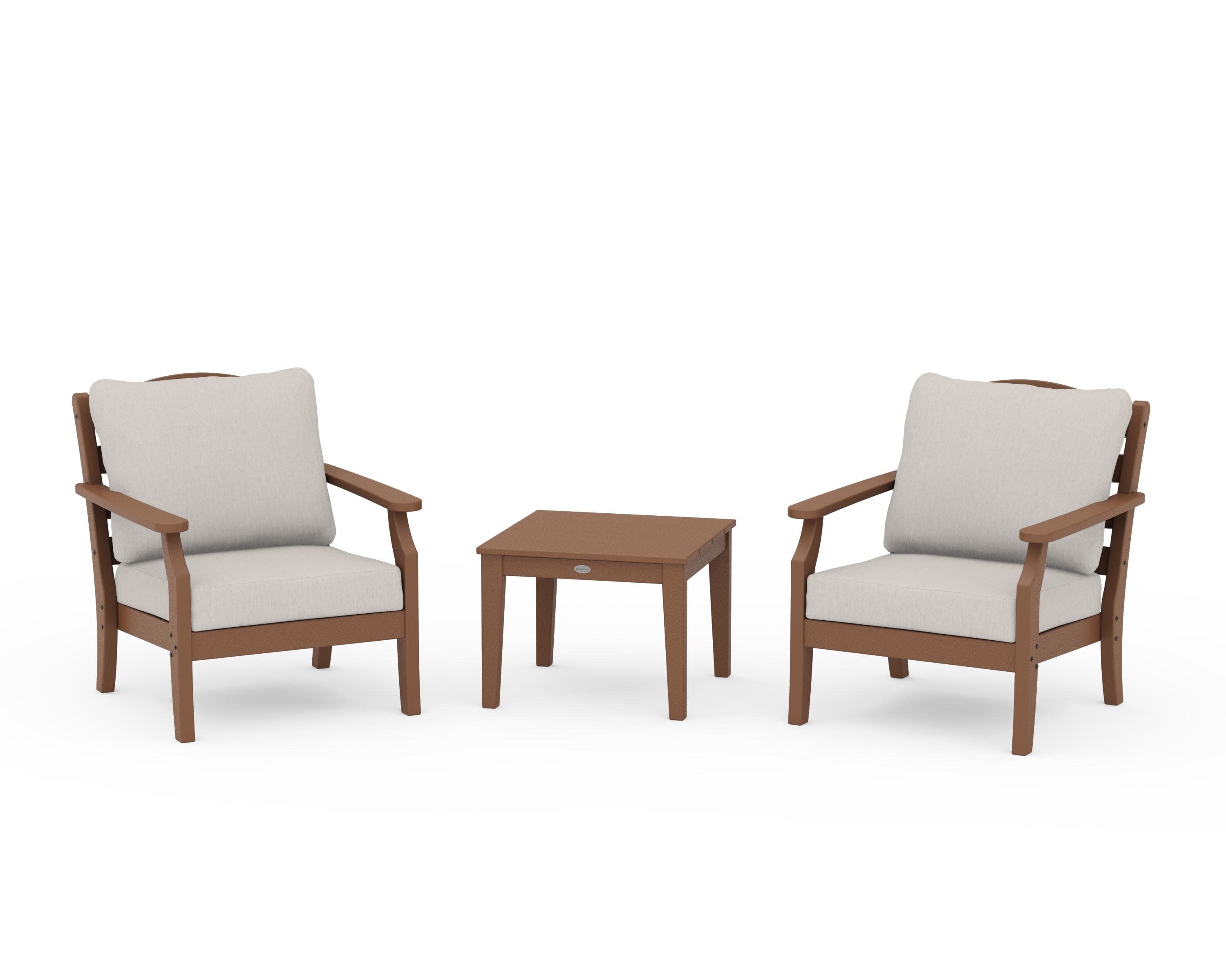 Savannah 3-Piece Deep Seating Set in Teak / Cast Ash
