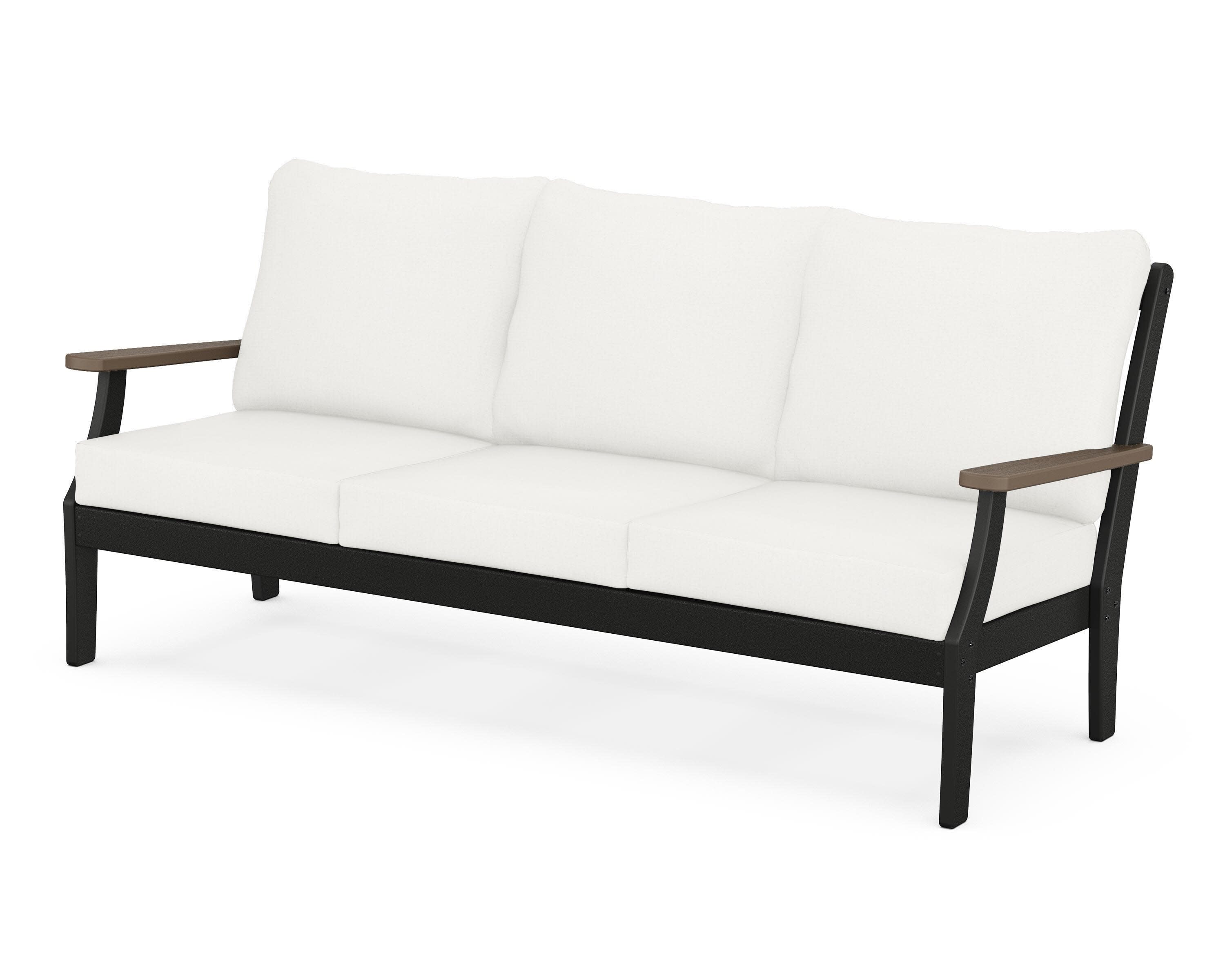 Braxton Deep Seating Sofa in Black / Kona / Natural Linen