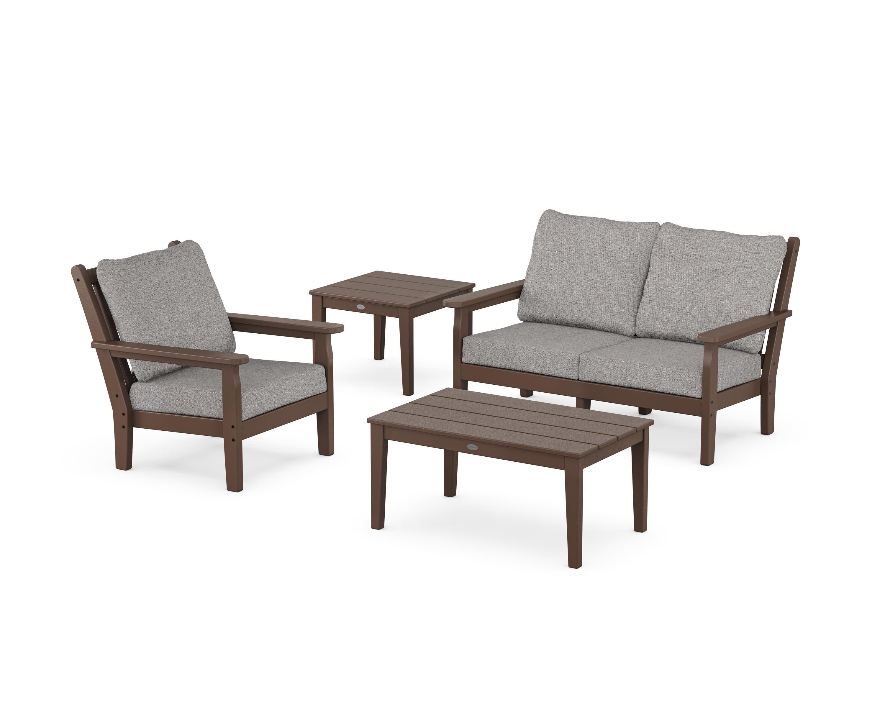 Chippendale 4-Piece Deep Seating Set in Mahogany / Grey Mist
