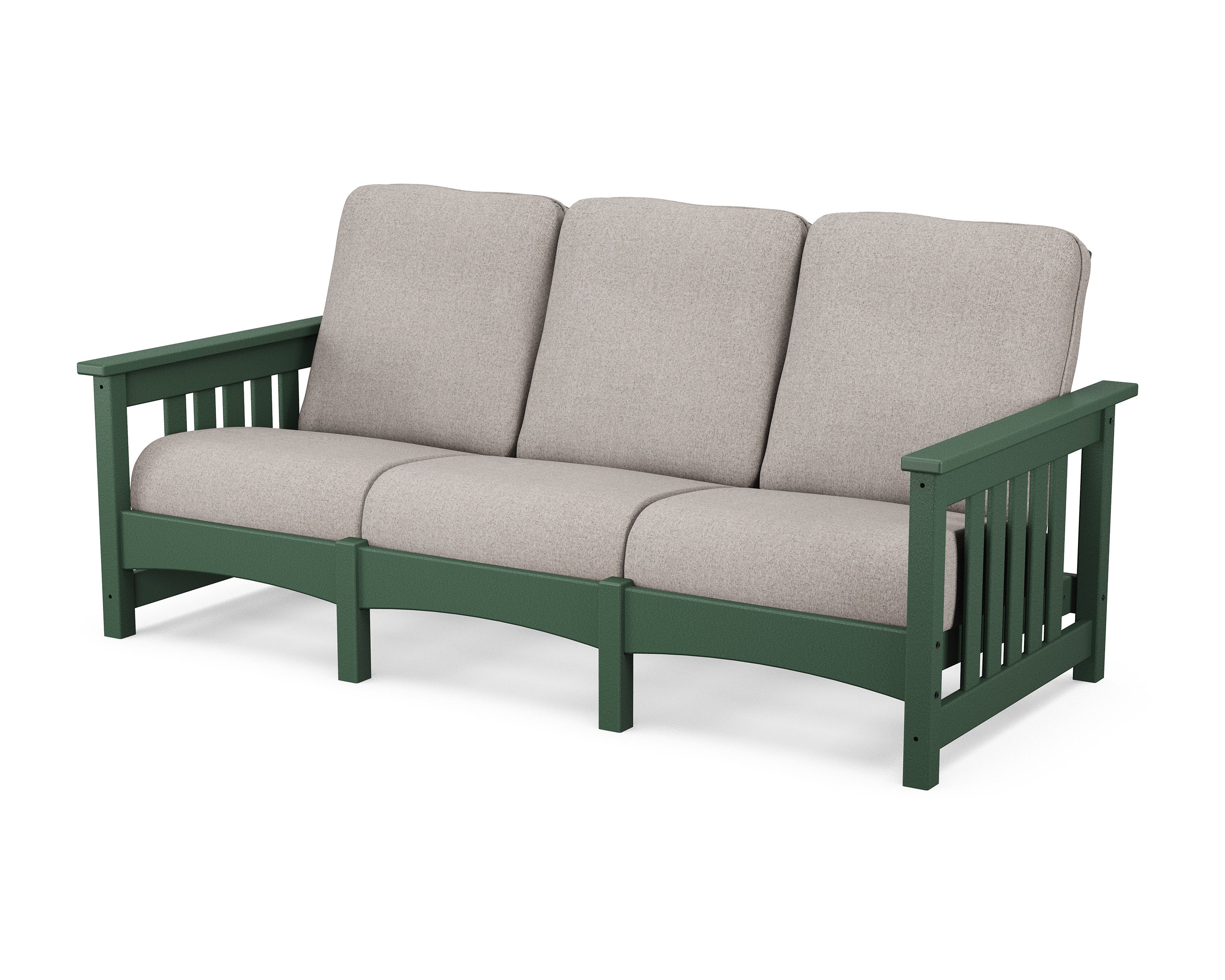 Club Mission Sofa in Green / Weathered Tweed