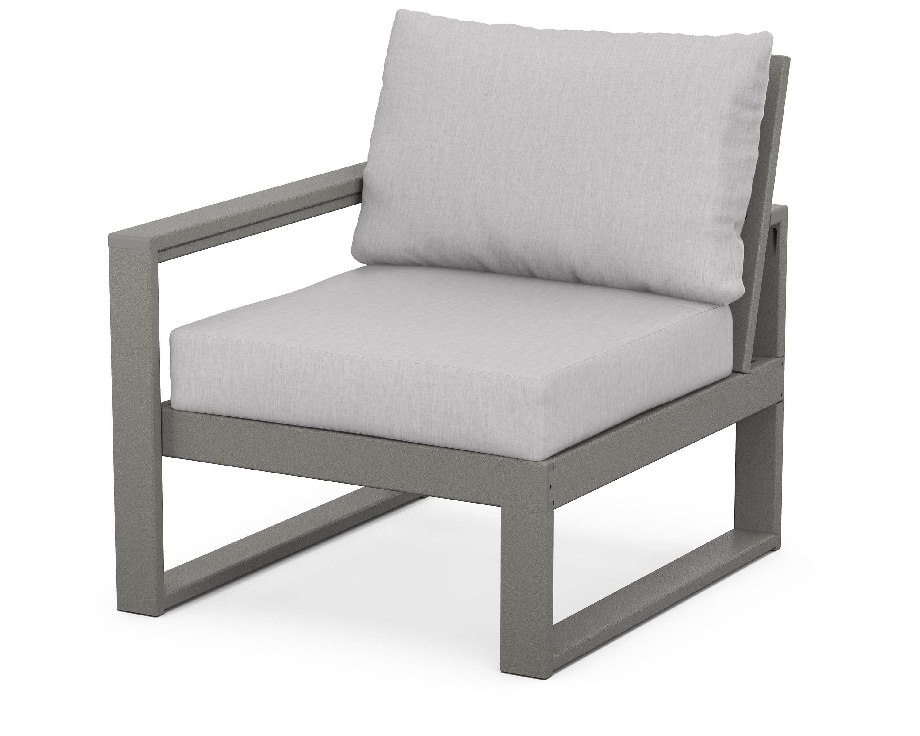 EDGE Modular Left Arm Chair in Slate Grey / Granite