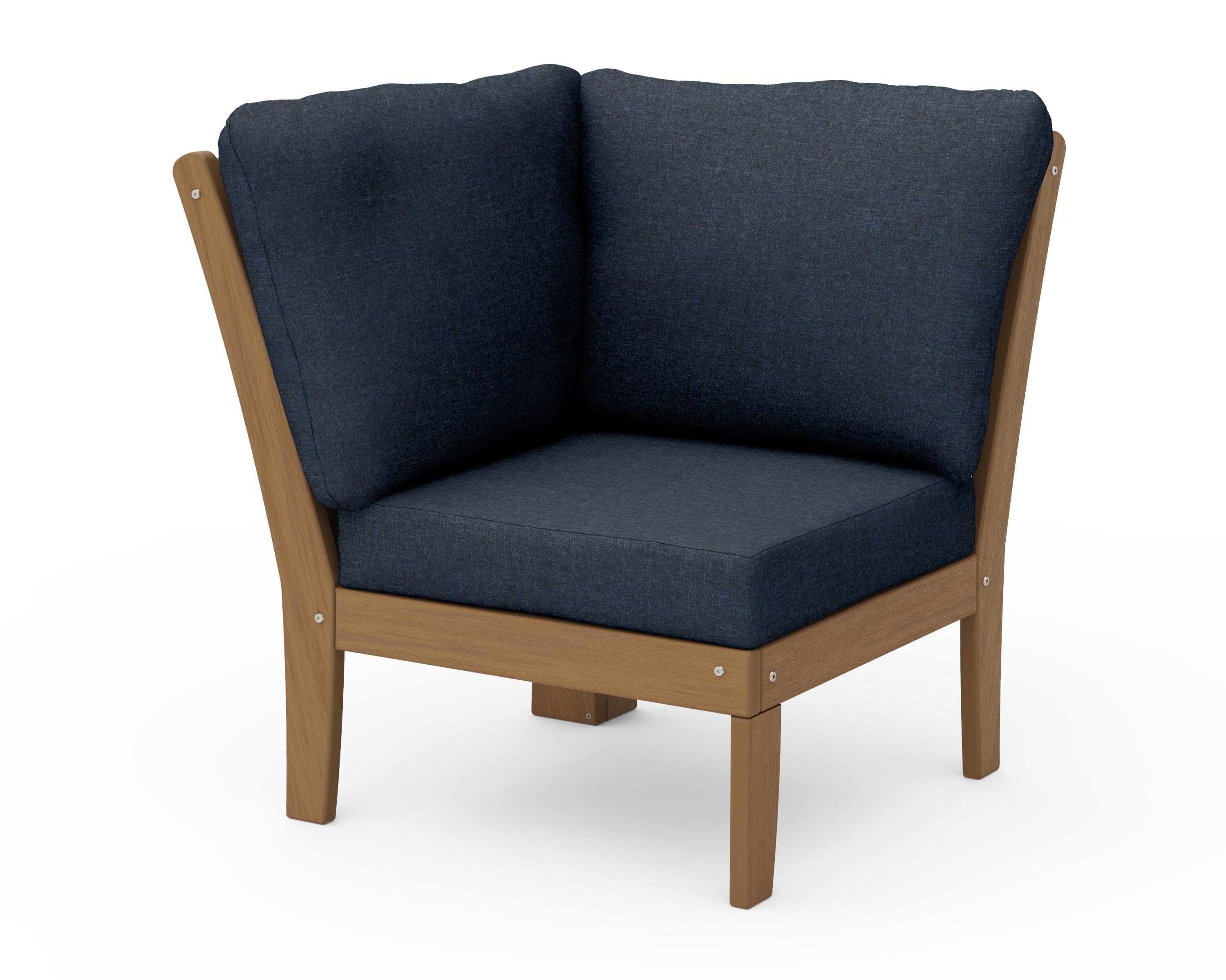 Braxton Modular Corner Chair in Natural / Marine Indigo