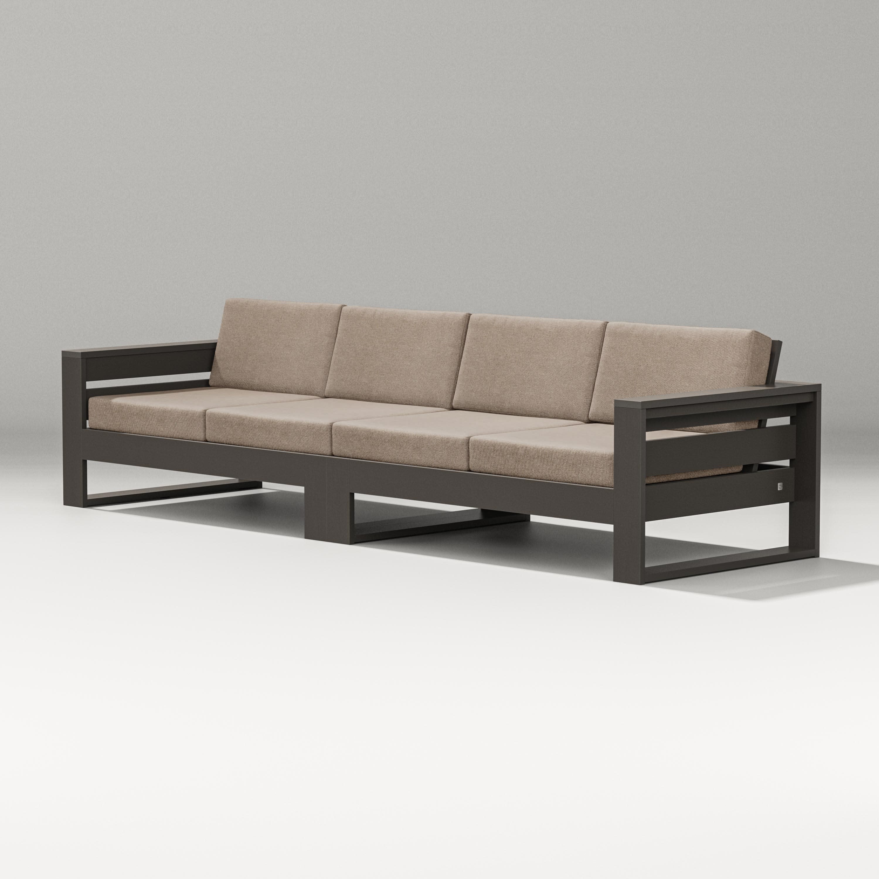Latitude Straight Sectional in Vintage Coffee / Spiced Burlap