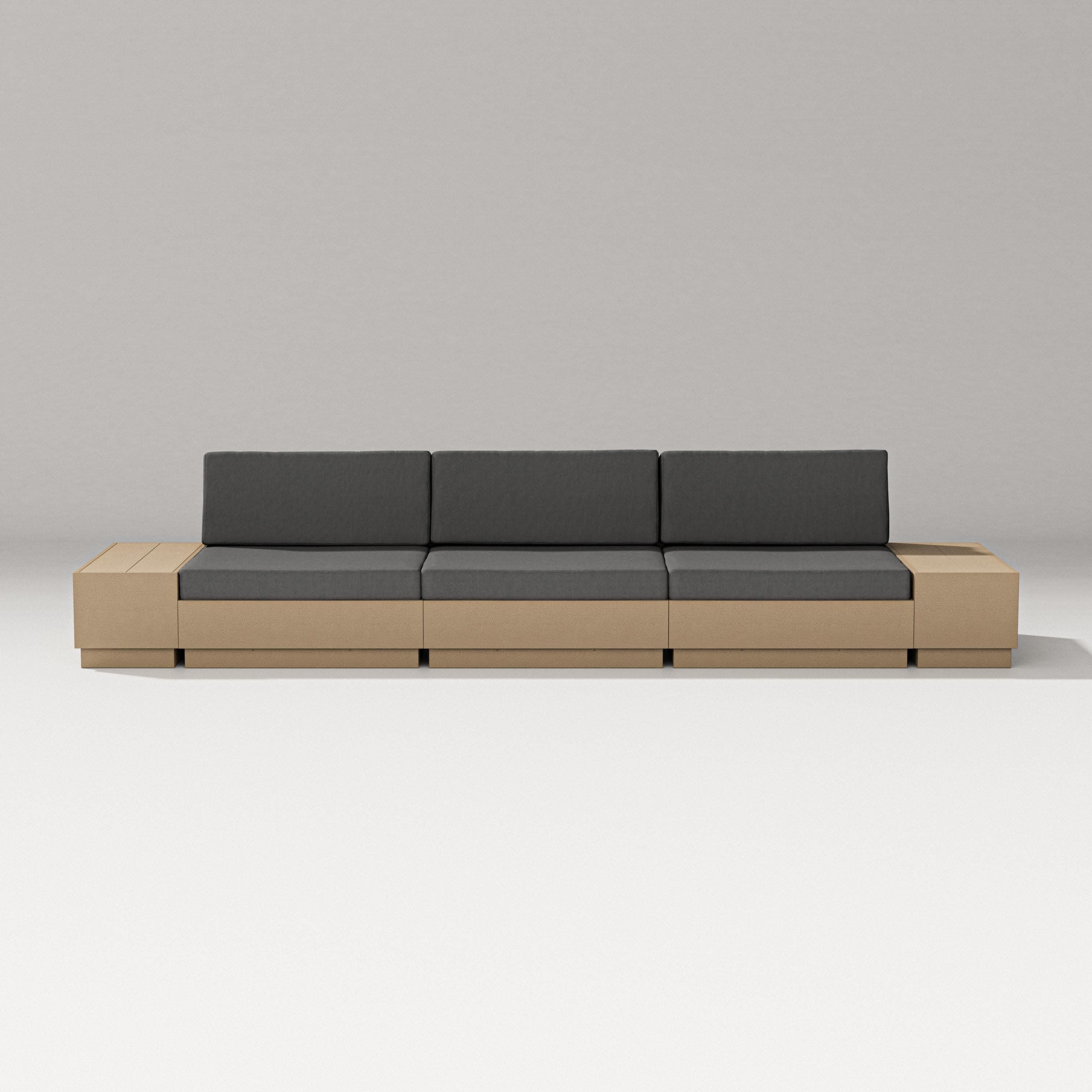 Elevate Straight Sectional in Vintage Sahara / Spectrum Carbon